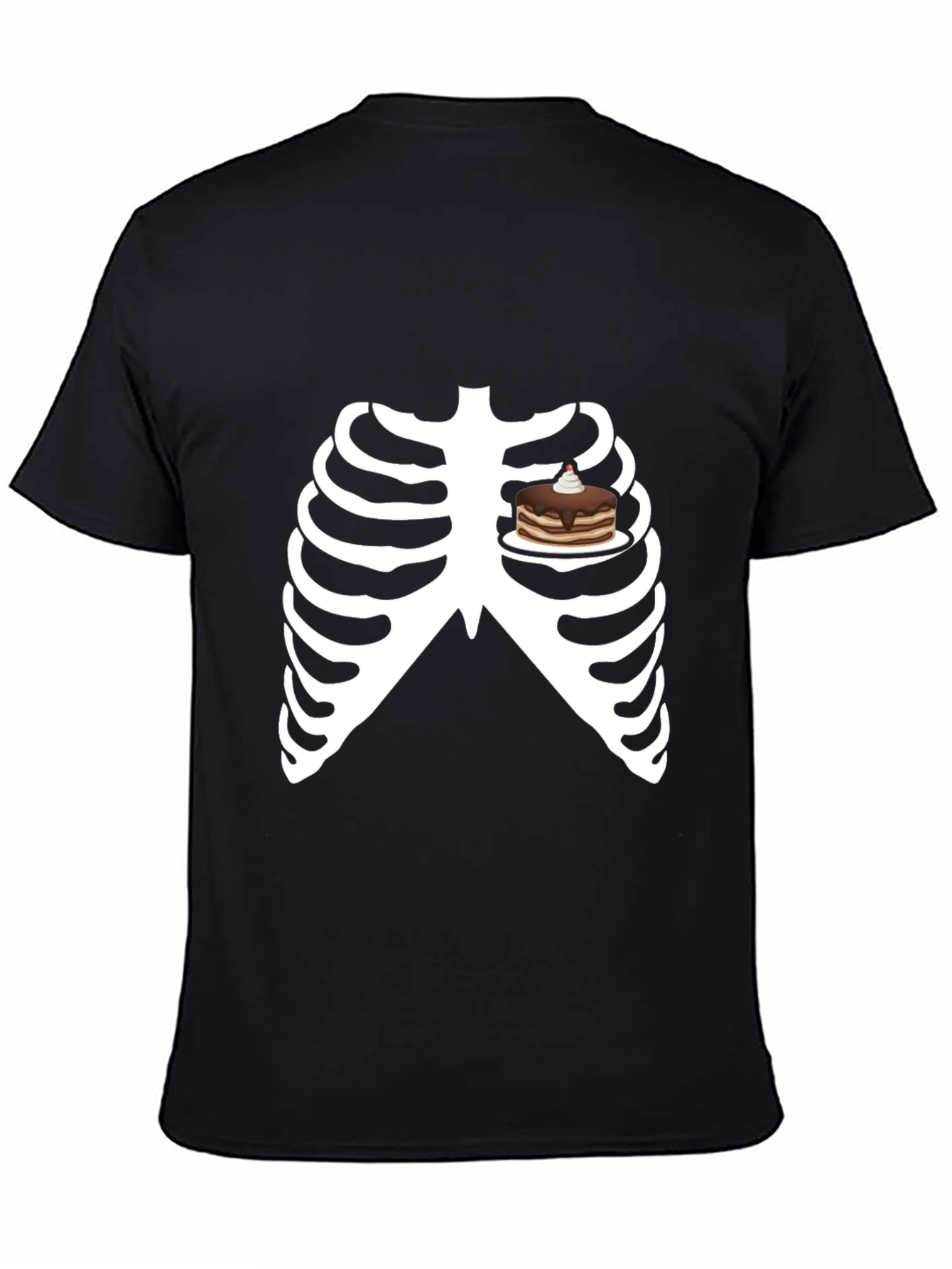 Skeleton Rib Cage Pancakes T-Shirt Funny Foodie Tee