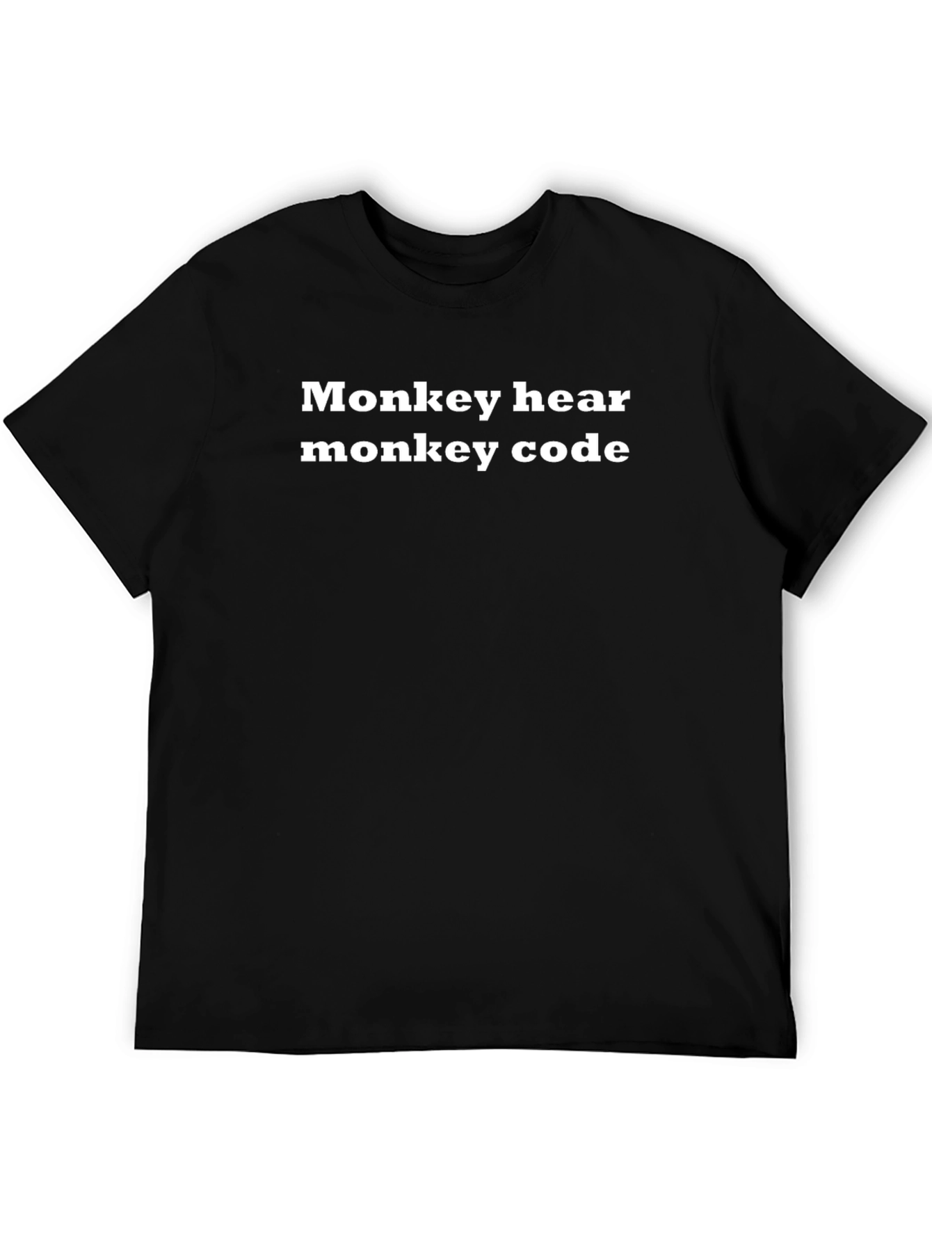 Monkey Hear Monkey Code Black T-Shirt