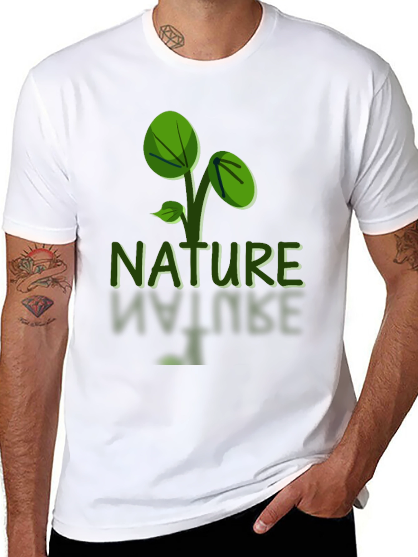 Nature Graphic Tee - Black Soft Fabric  Eco-Friendly