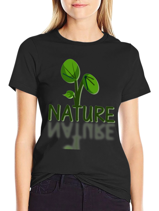 Nature Graphic Tee - Black Soft Fabric  Eco-Friendly