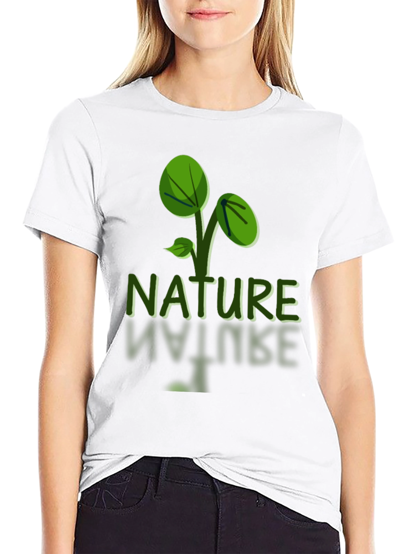 Nature Graphic Tee - Black Soft Fabric  Eco-Friendly