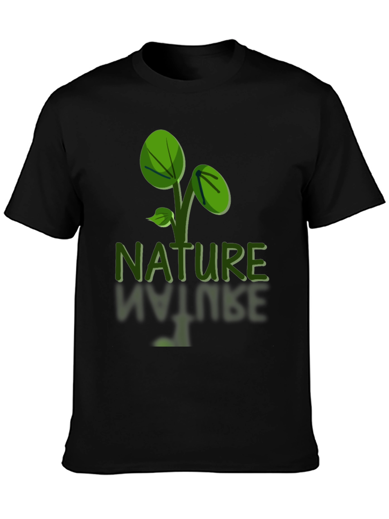 Nature Graphic Tee - Black Soft Fabric  Eco-Friendly