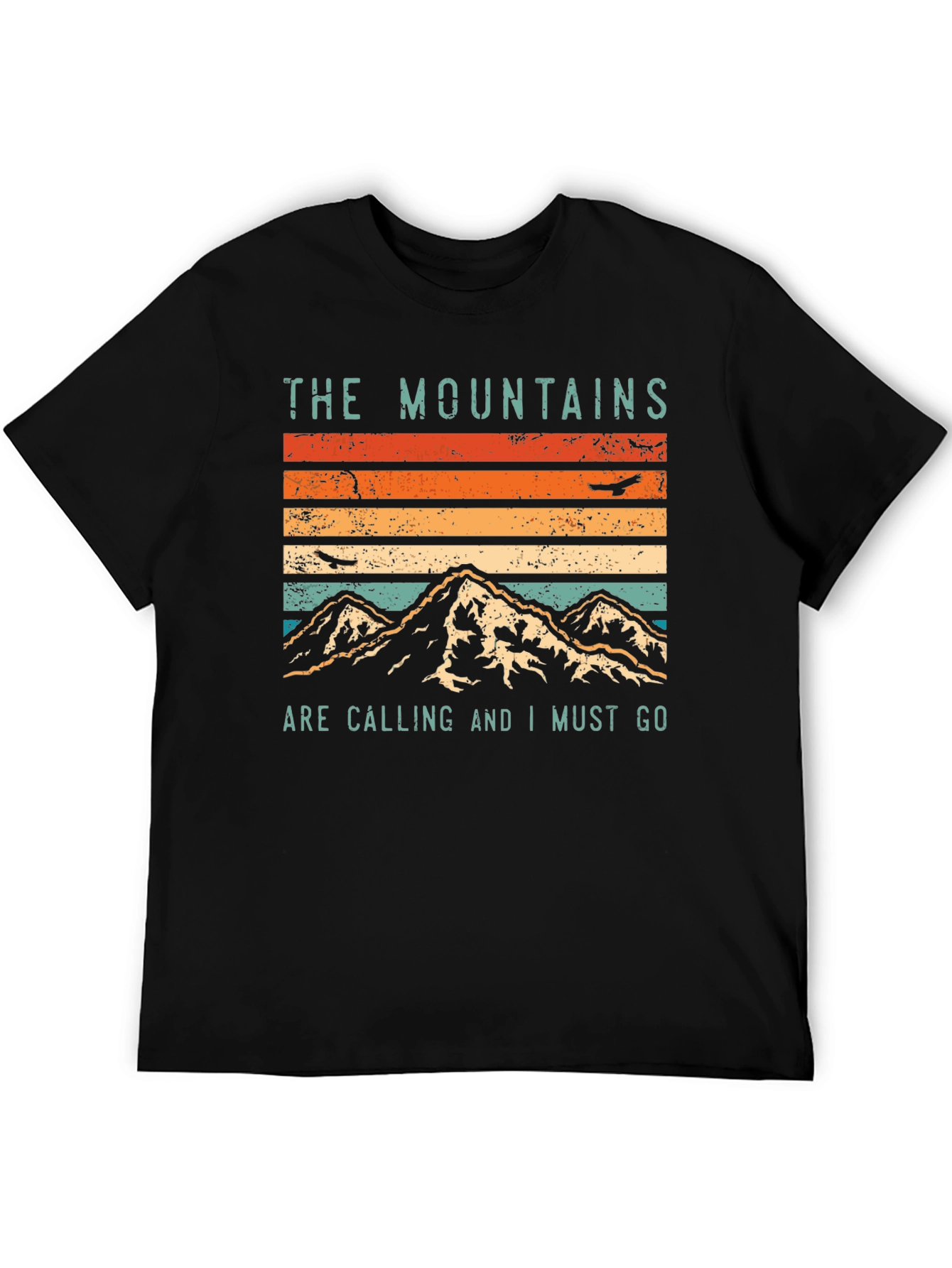 Mountains Are Calling Graphic Tee - Black