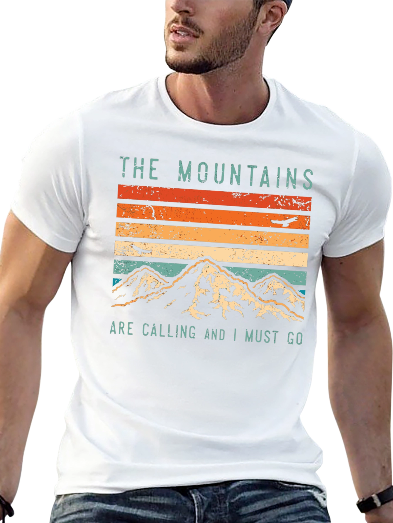 Mountains Are Calling Graphic Tee - Black