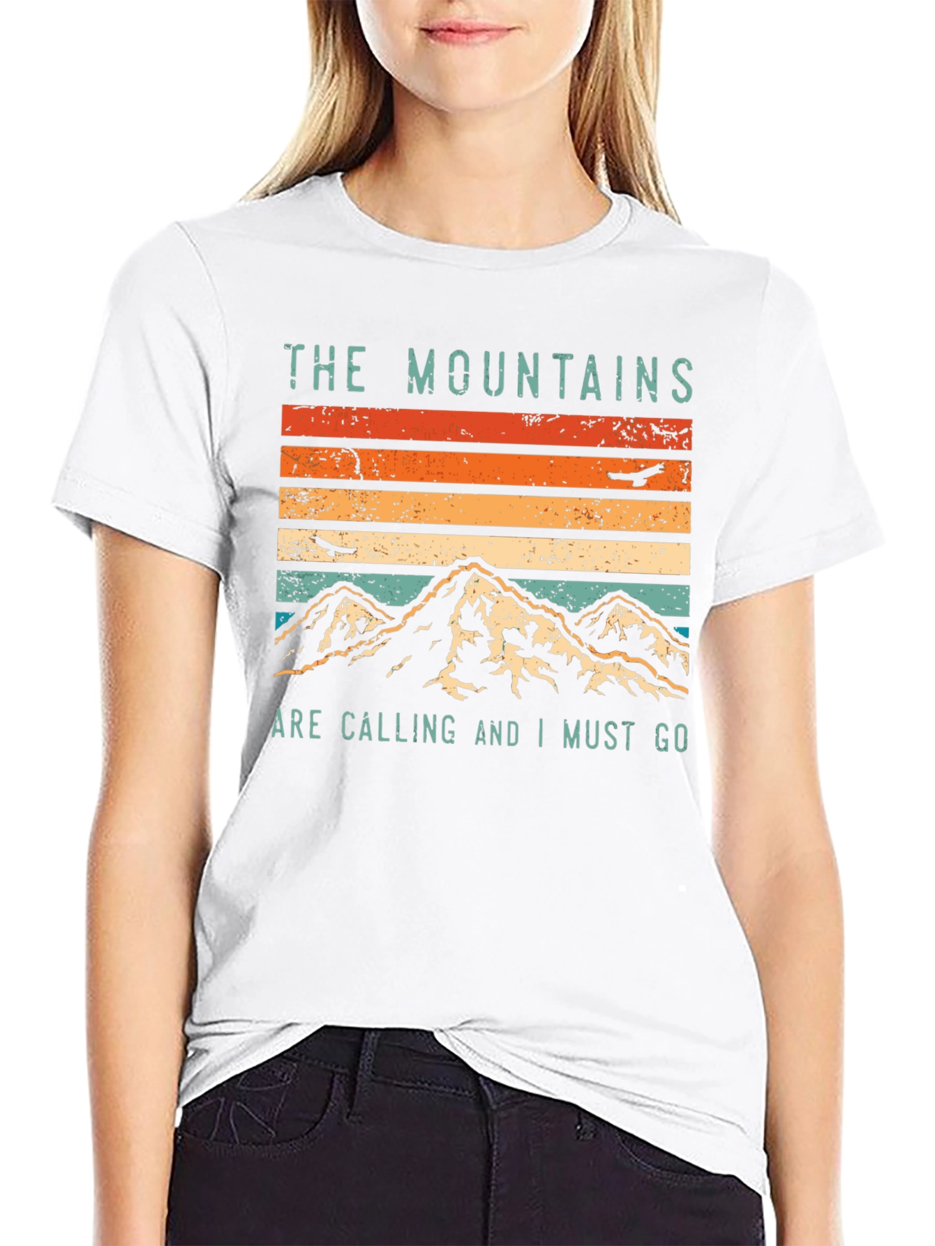 Mountains Are Calling Graphic Tee - Black