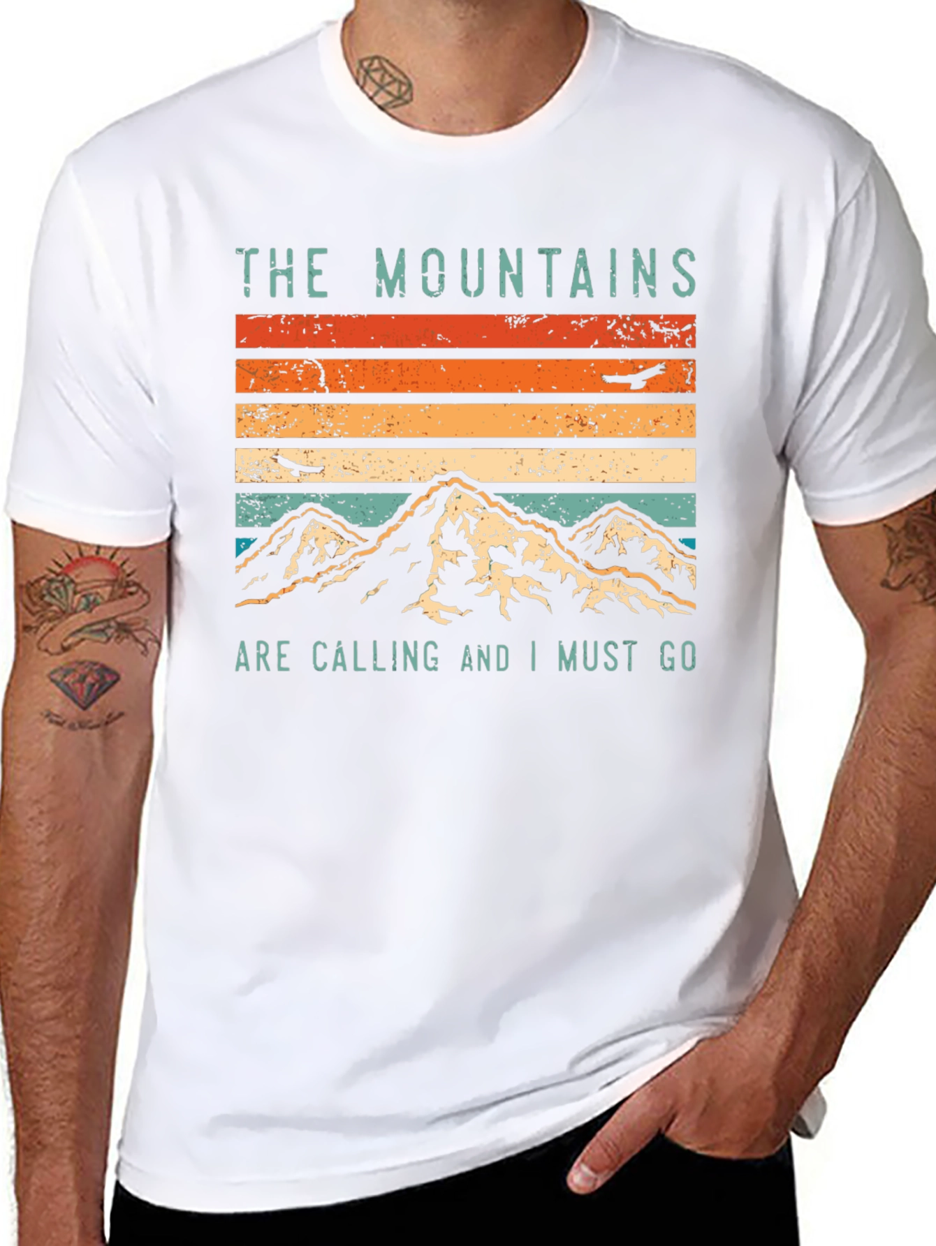 Mountains Are Calling Graphic Tee - Black