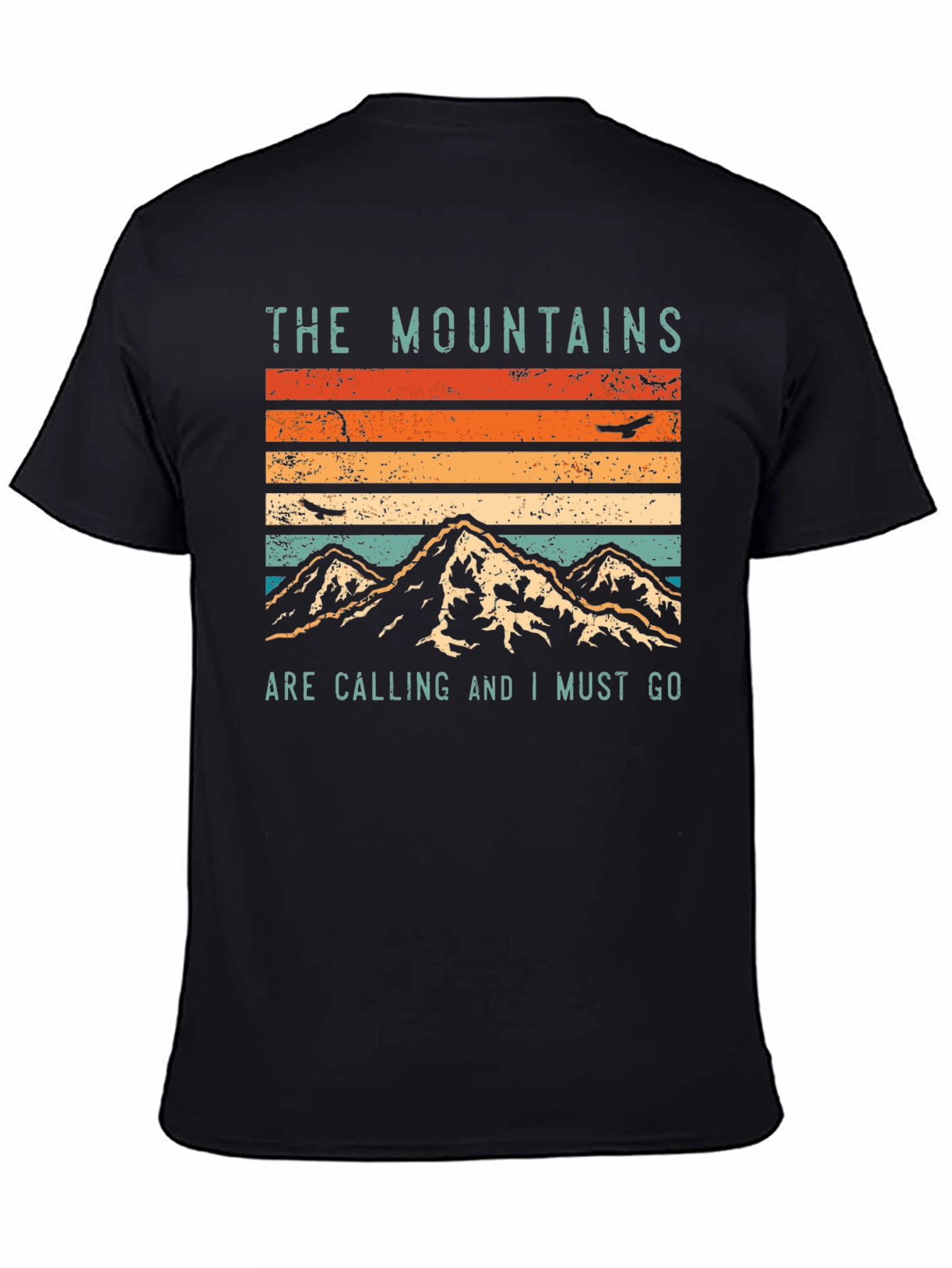 Mountains Are Calling Graphic Tee - Black