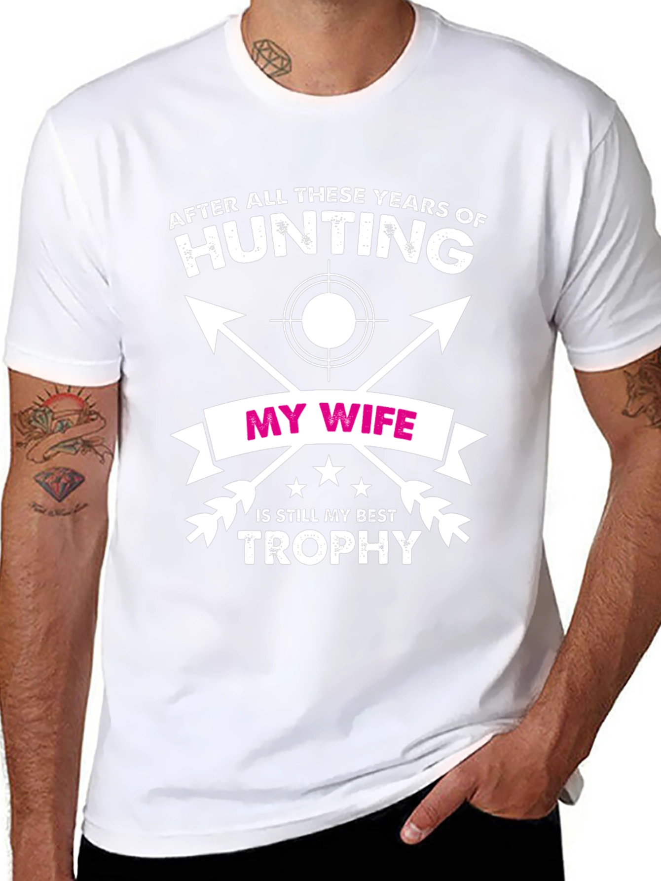 Hunting Wife Trophy Graphic Tee - Black