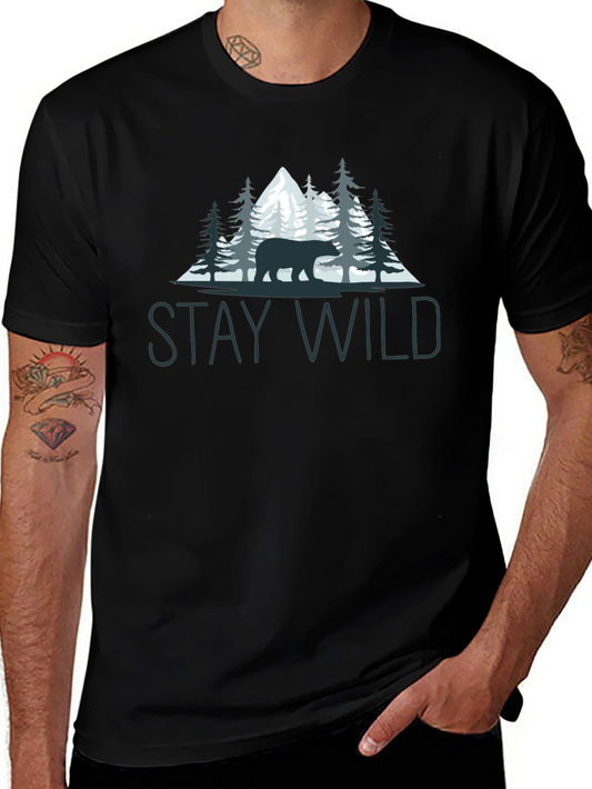 Stay Wild Bear Graphic Tee - Nature Lovers T-Shirt