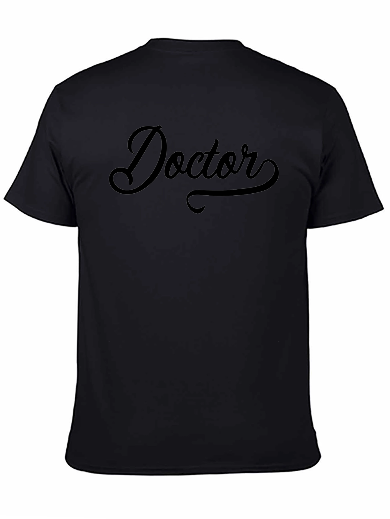 Doctor Script Black Crew Neck T-Shirt