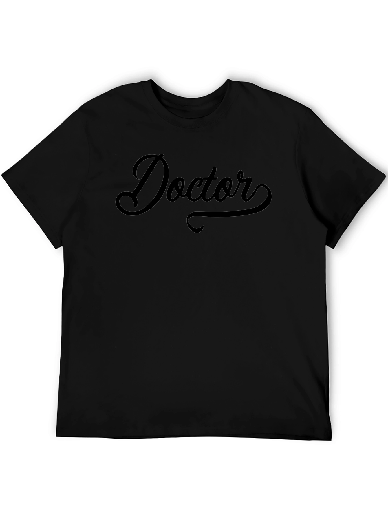 Doctor Script Black Crew Neck T-Shirt