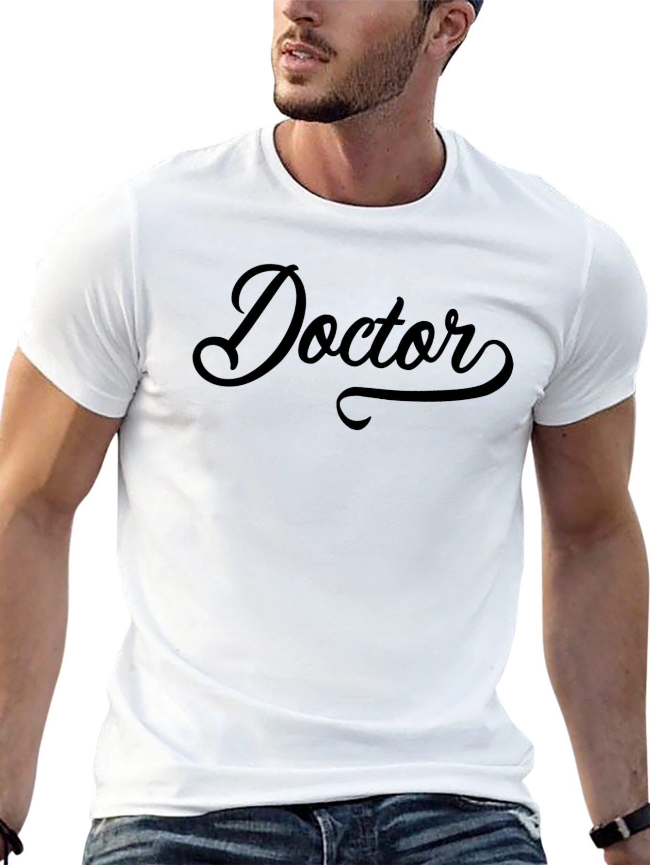Doctor Script Black Crew Neck T-Shirt