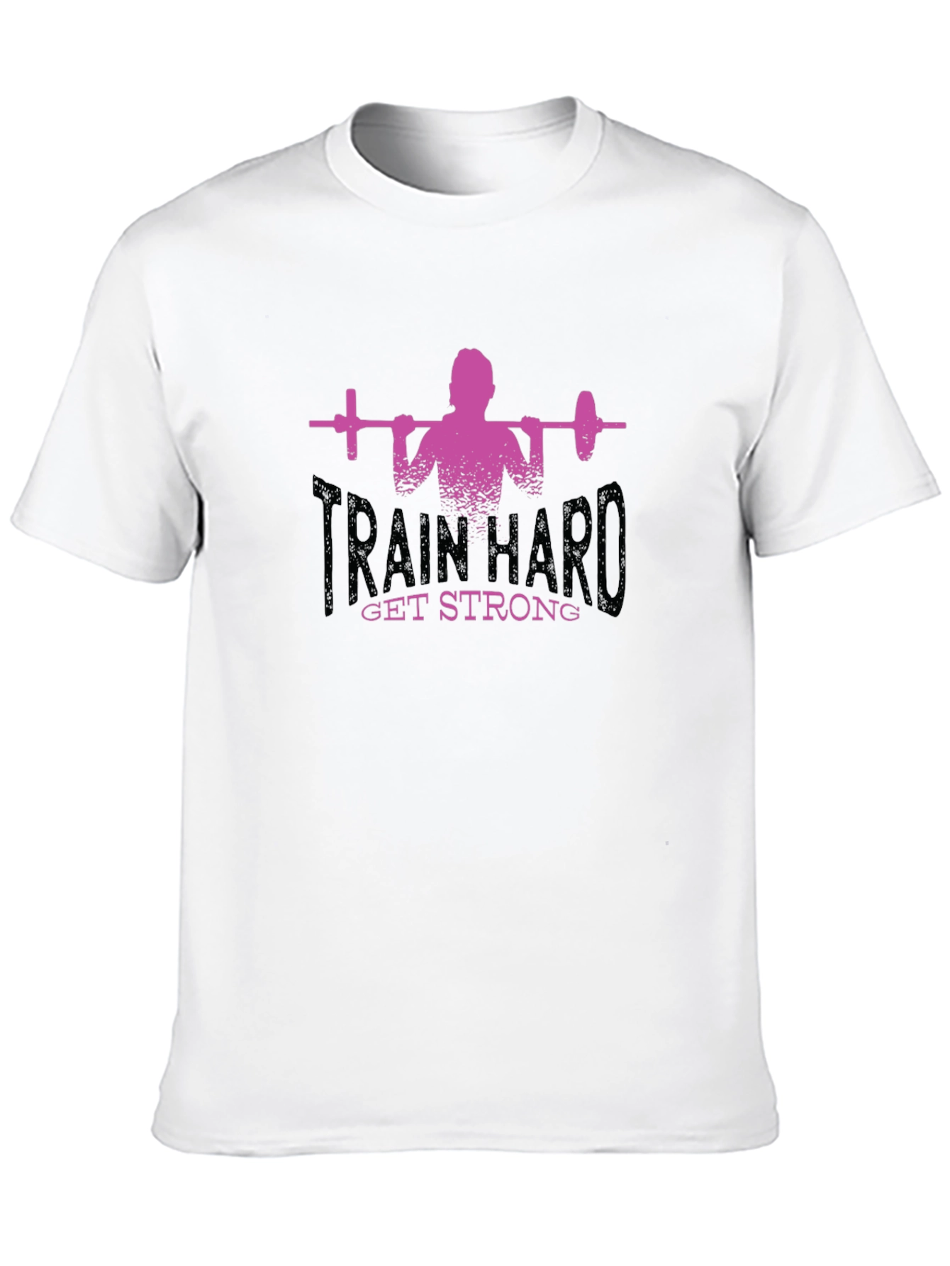 Train Hard Get Strong Graphic Tee - Black