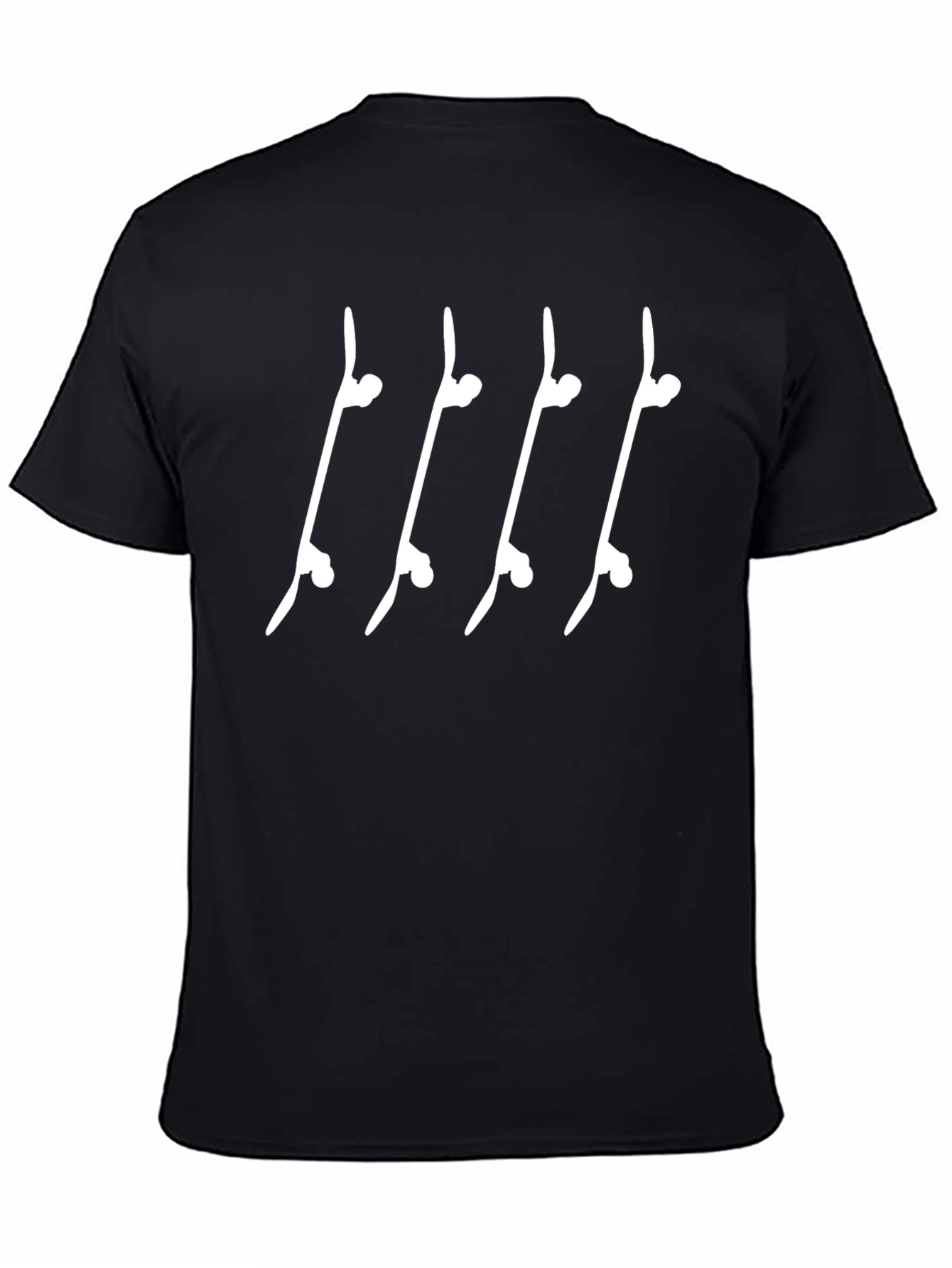 Skateboard Tee - Black Cotton Graphic T-Shirt
