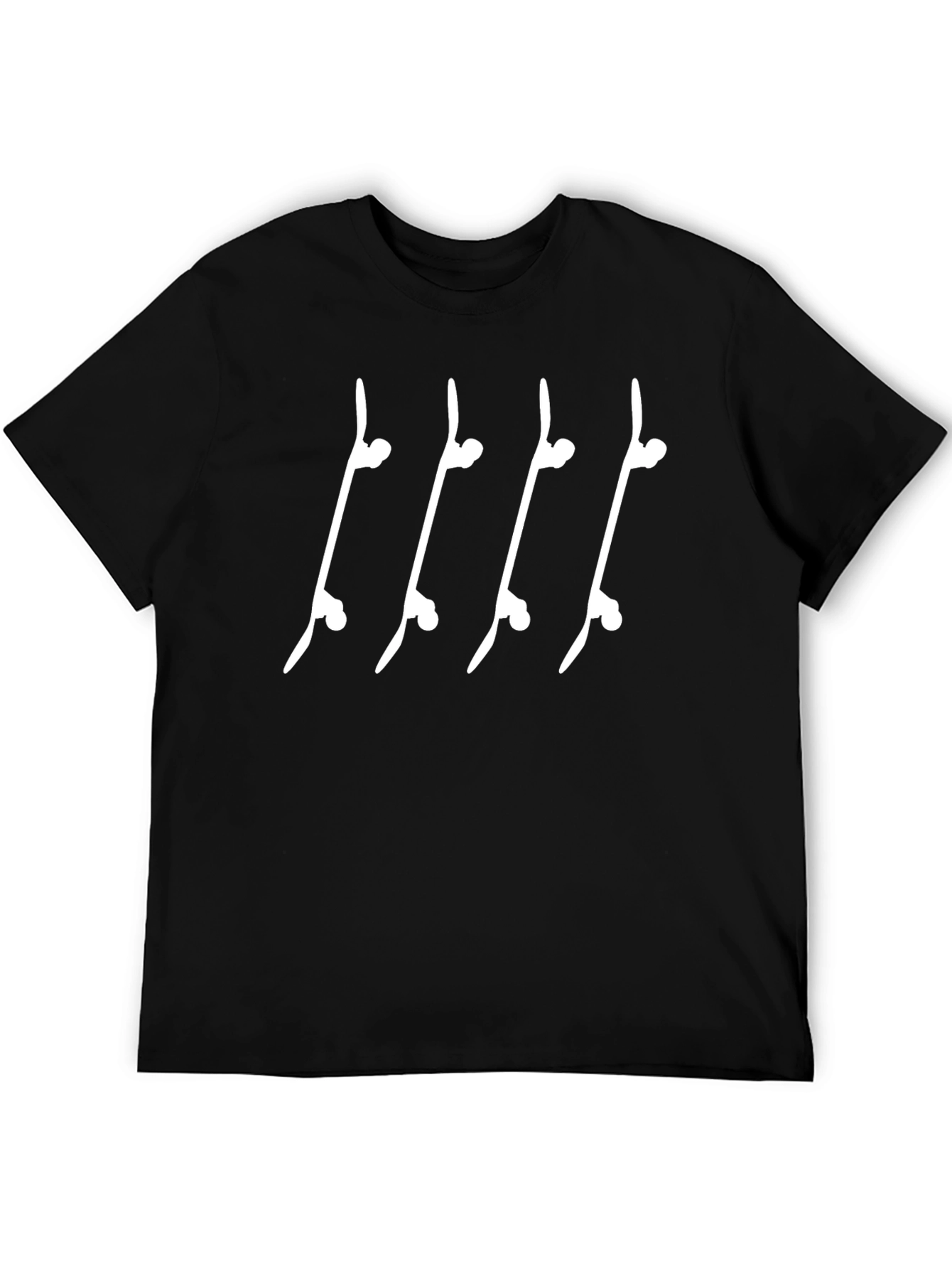 Skateboard Tee - Black Cotton Graphic T-Shirt