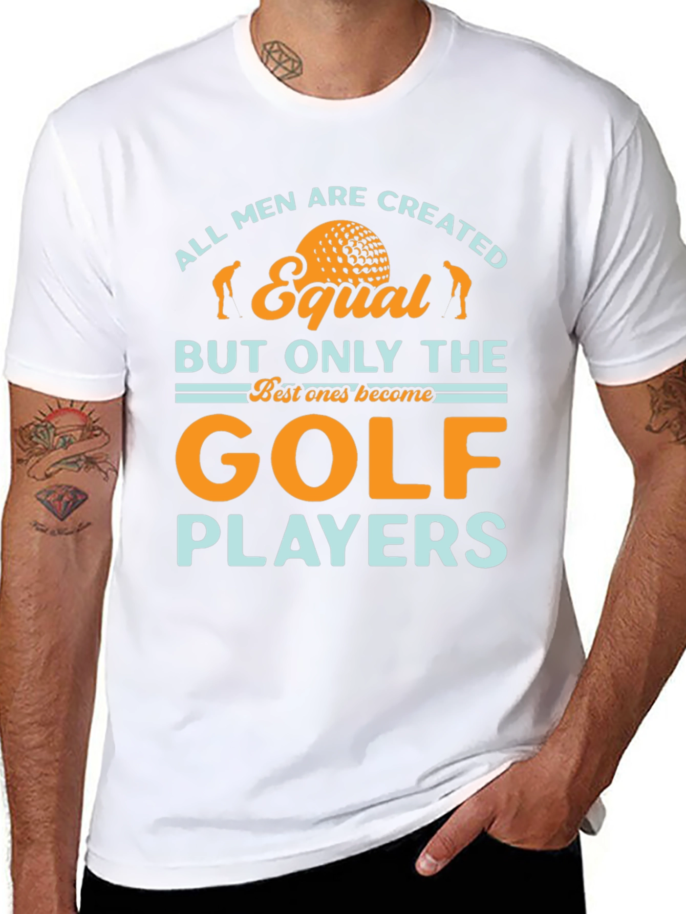 Funny Golf T-Shirt - All Men Are Created Equal