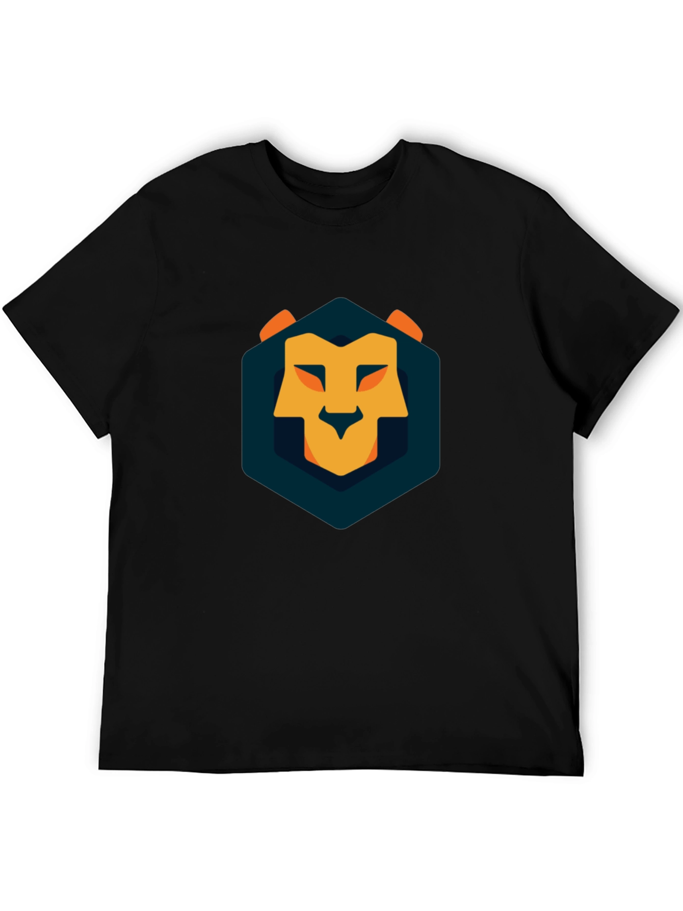 Geometric Lion Graphic Tee - Modern Style