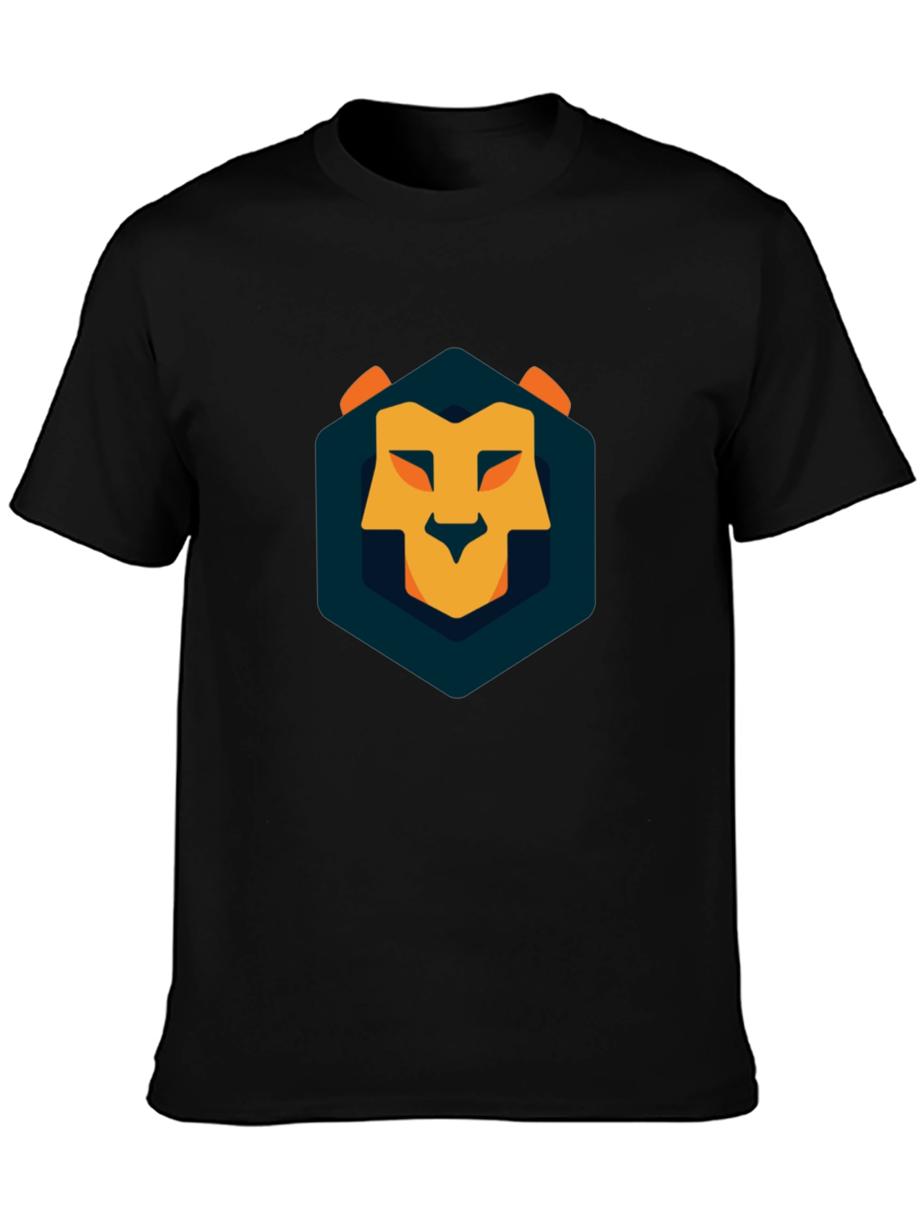 Geometric Lion Graphic Tee - Modern Style