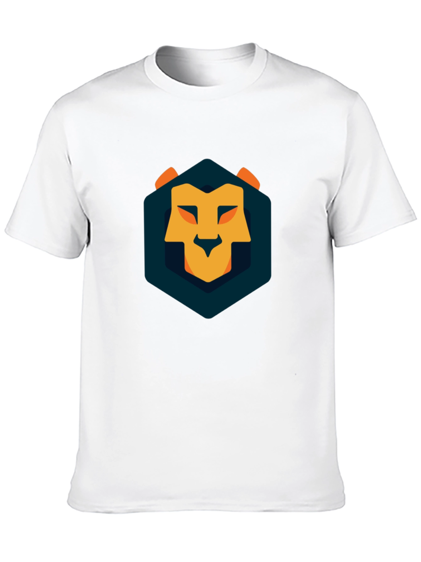 Geometric Lion Graphic Tee - Modern Style