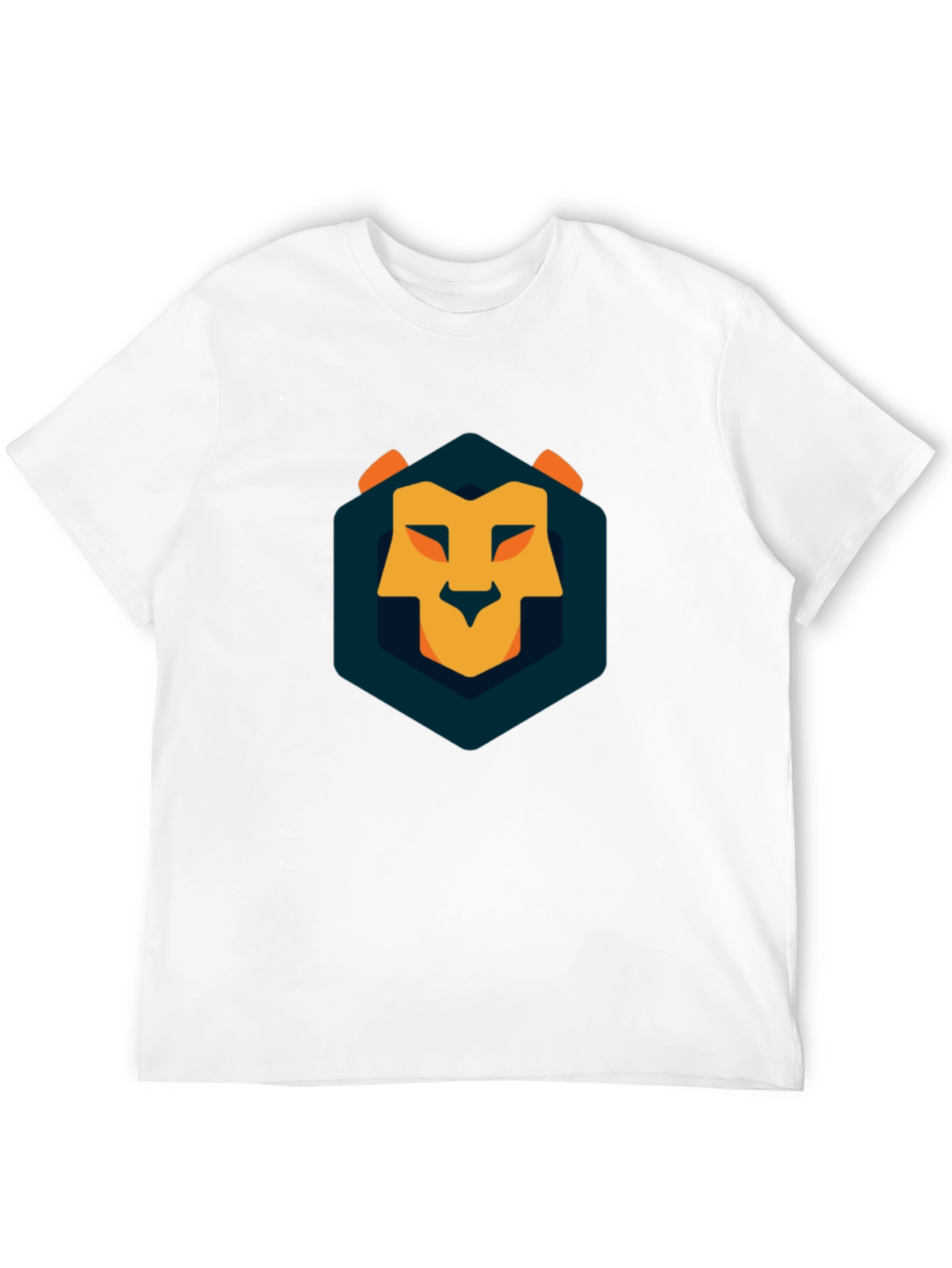 Geometric Lion Graphic Tee - Modern Style
