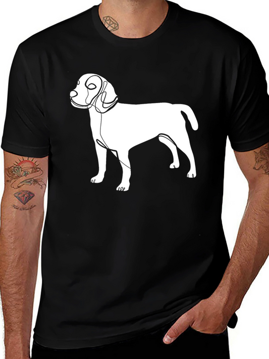 Abstract Dog Line Art Graphic T-Shirt