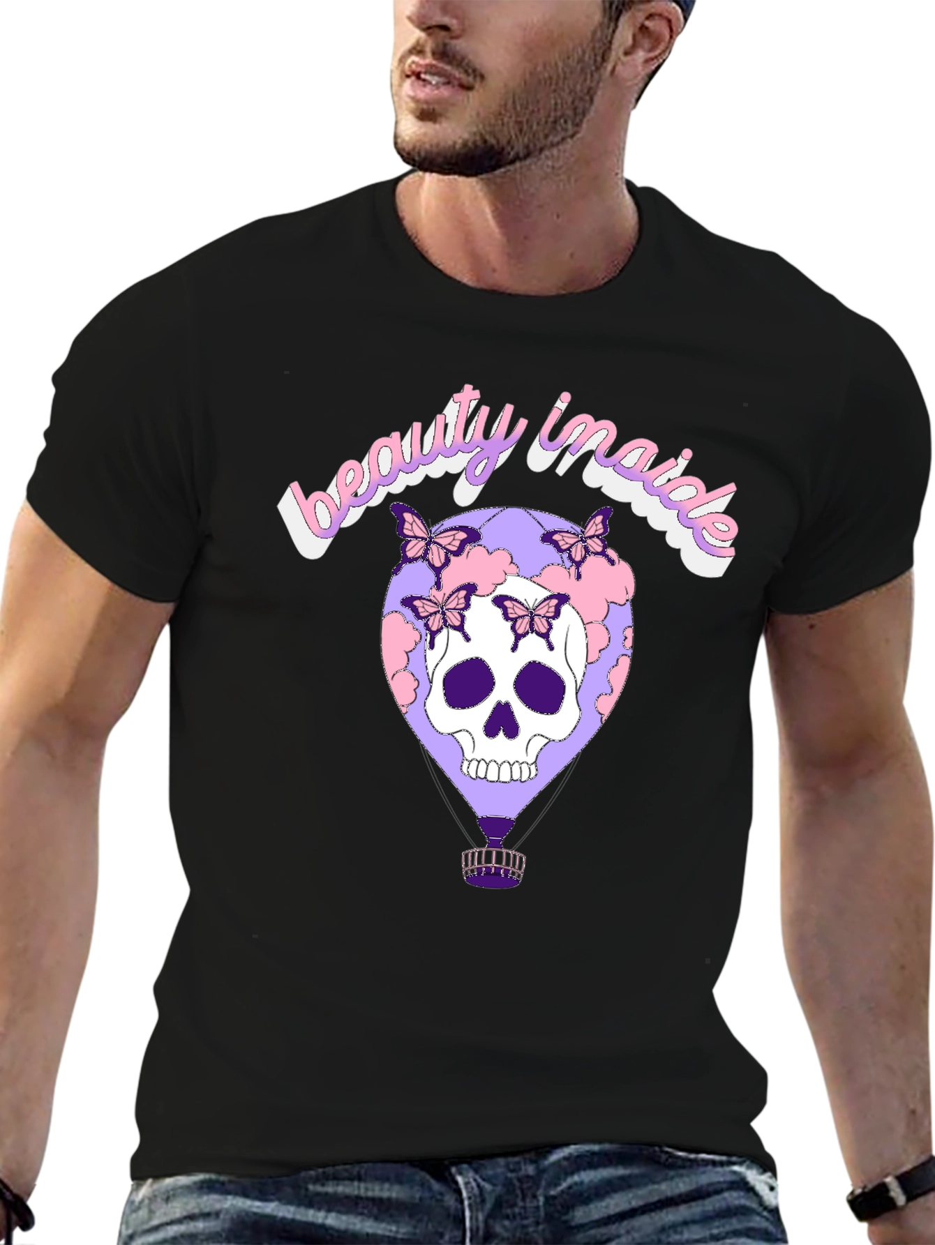 Beauty Inside Skull Balloon Graphic Tee
