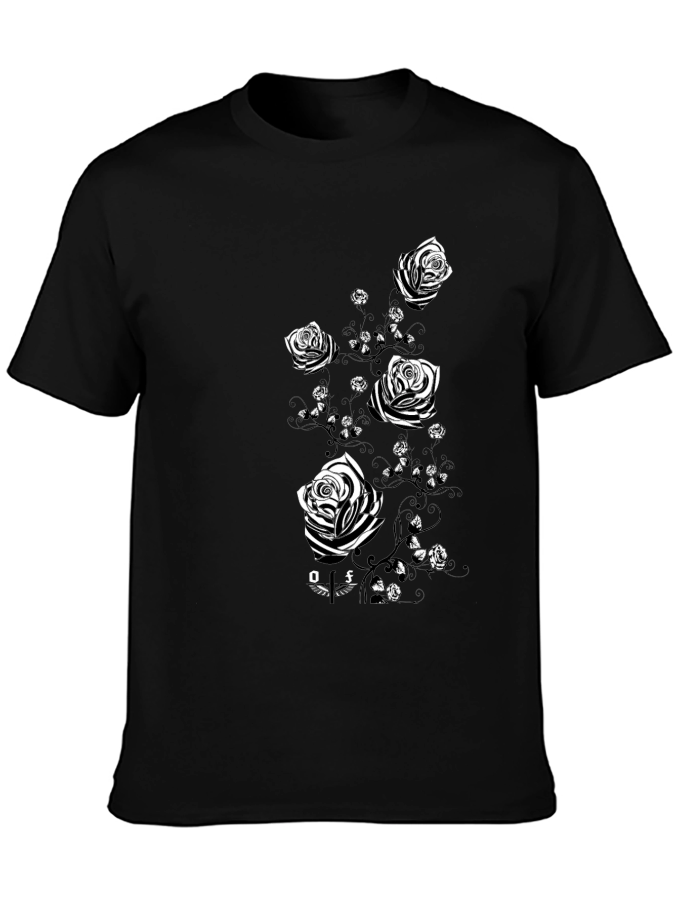 Black Rose Graphic Tee - Mens Fashion