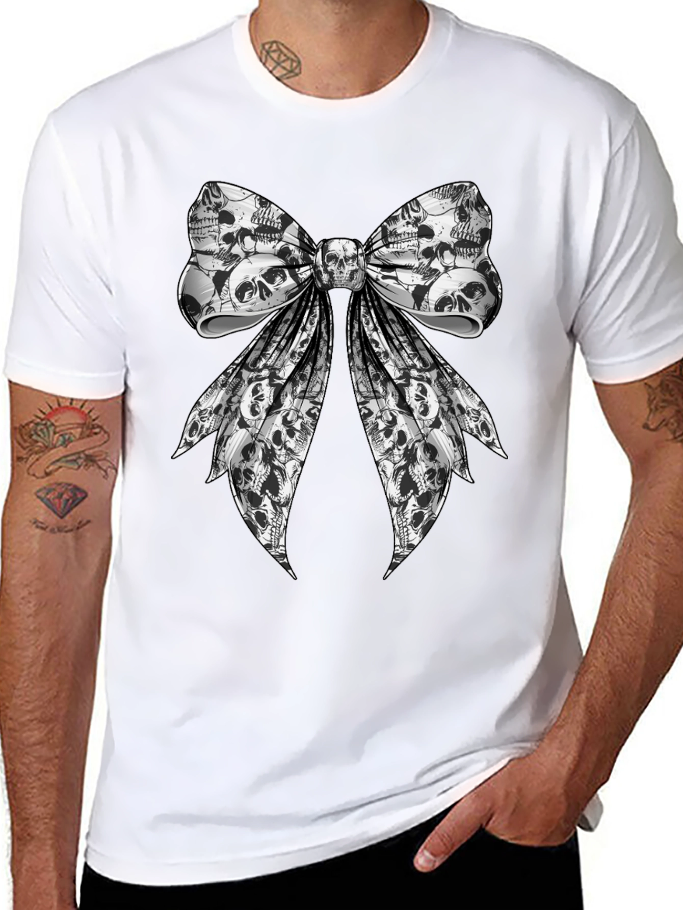 Skull Bow Graphic Tee - Rocker Style