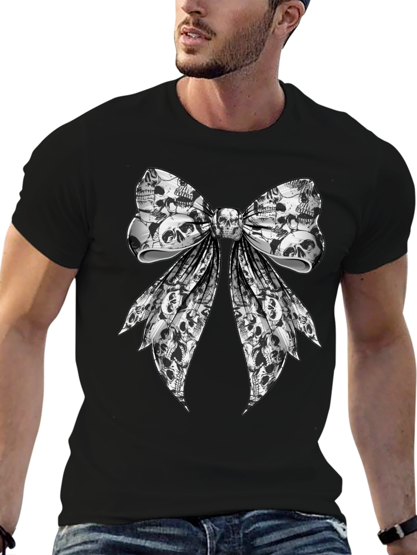 Skull Bow Graphic Tee - Rocker Style