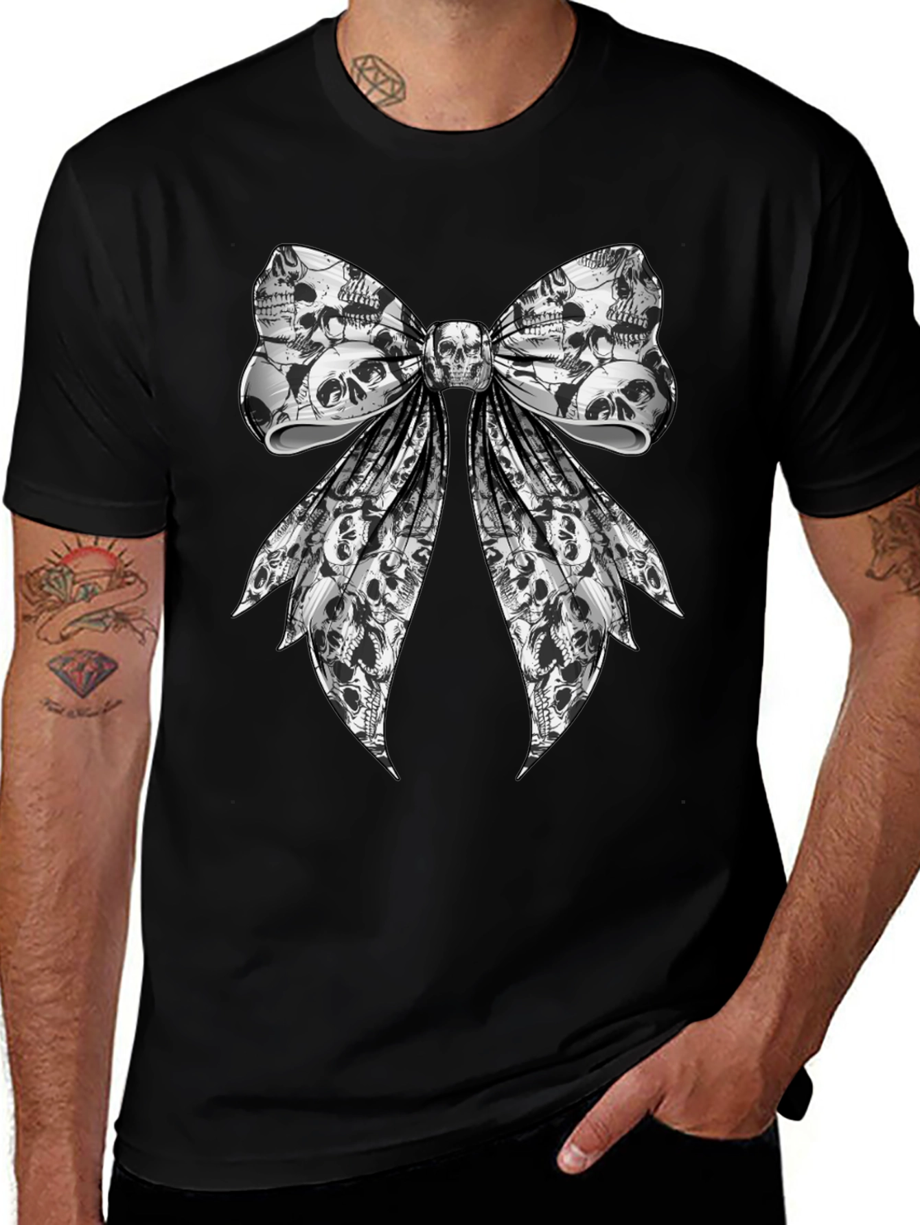 Skull Bow Graphic Tee - Rocker Style