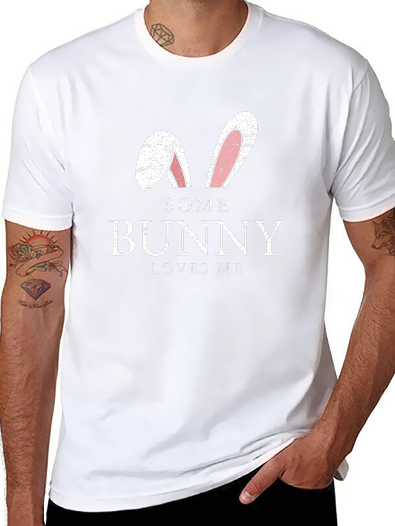 Some Bunny Loves Me Black T-Shirt