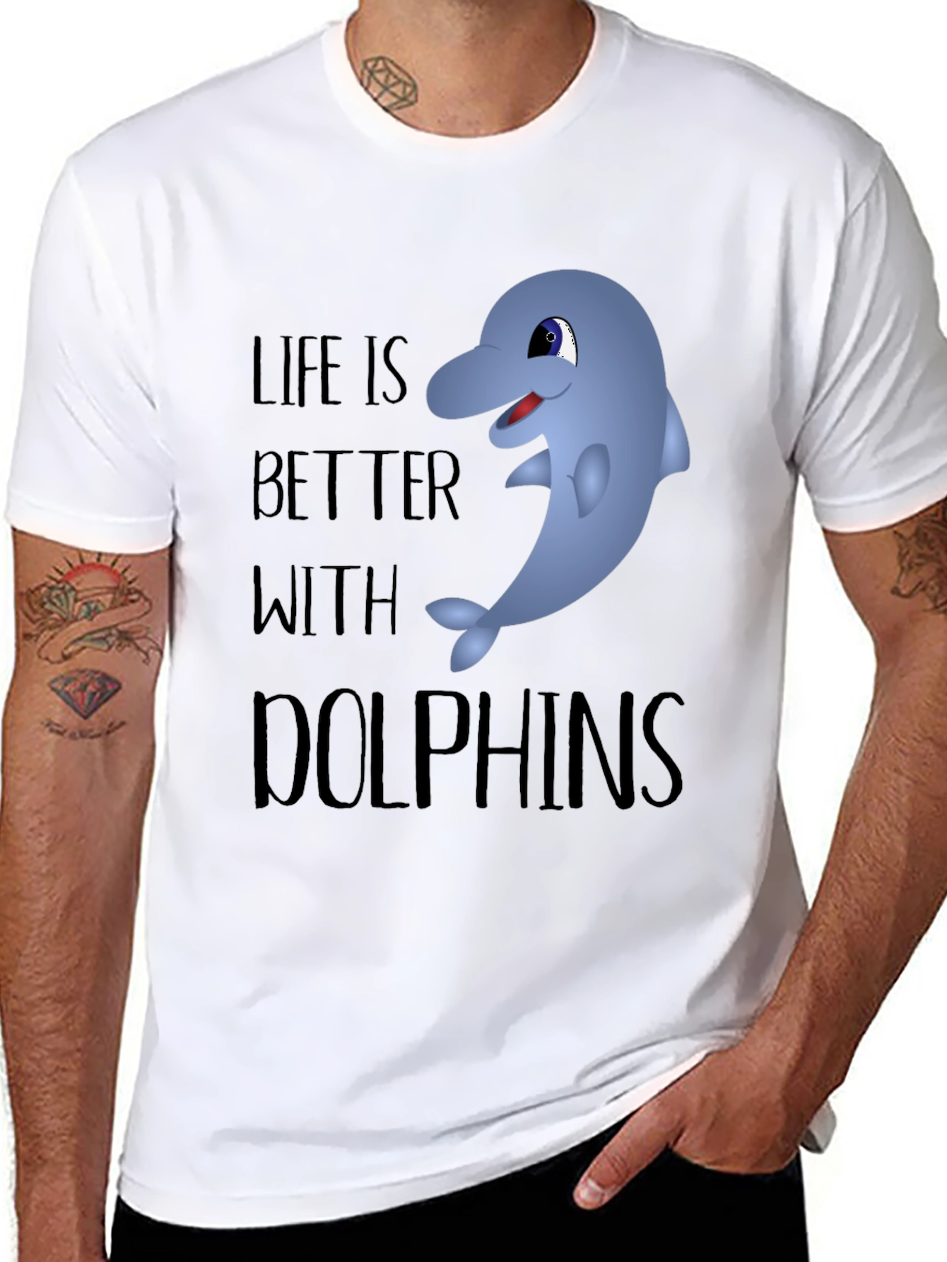 Life Is Better With Dolphins Graphic Tee