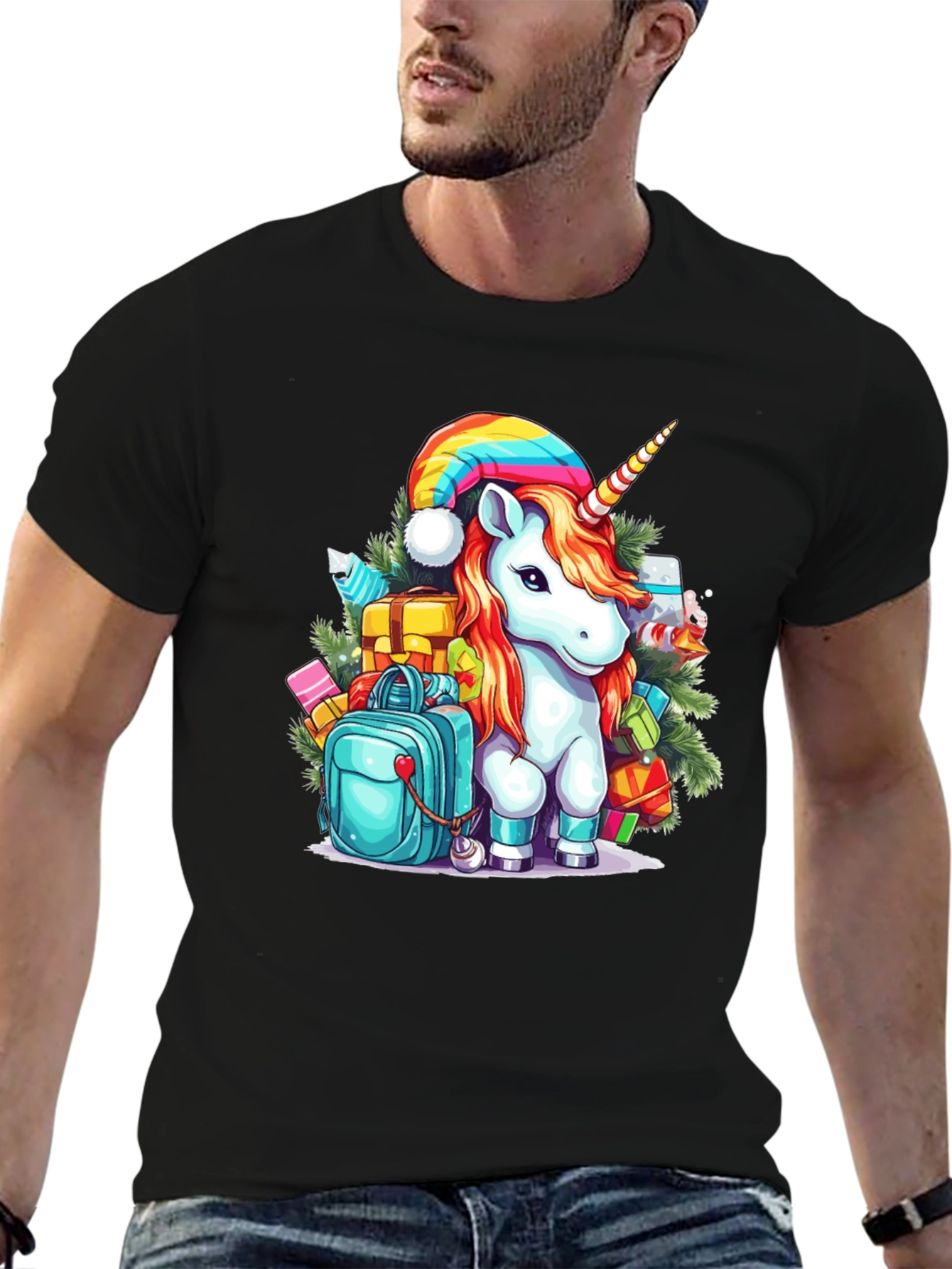 Festive Unicorn Christmas T-Shirt