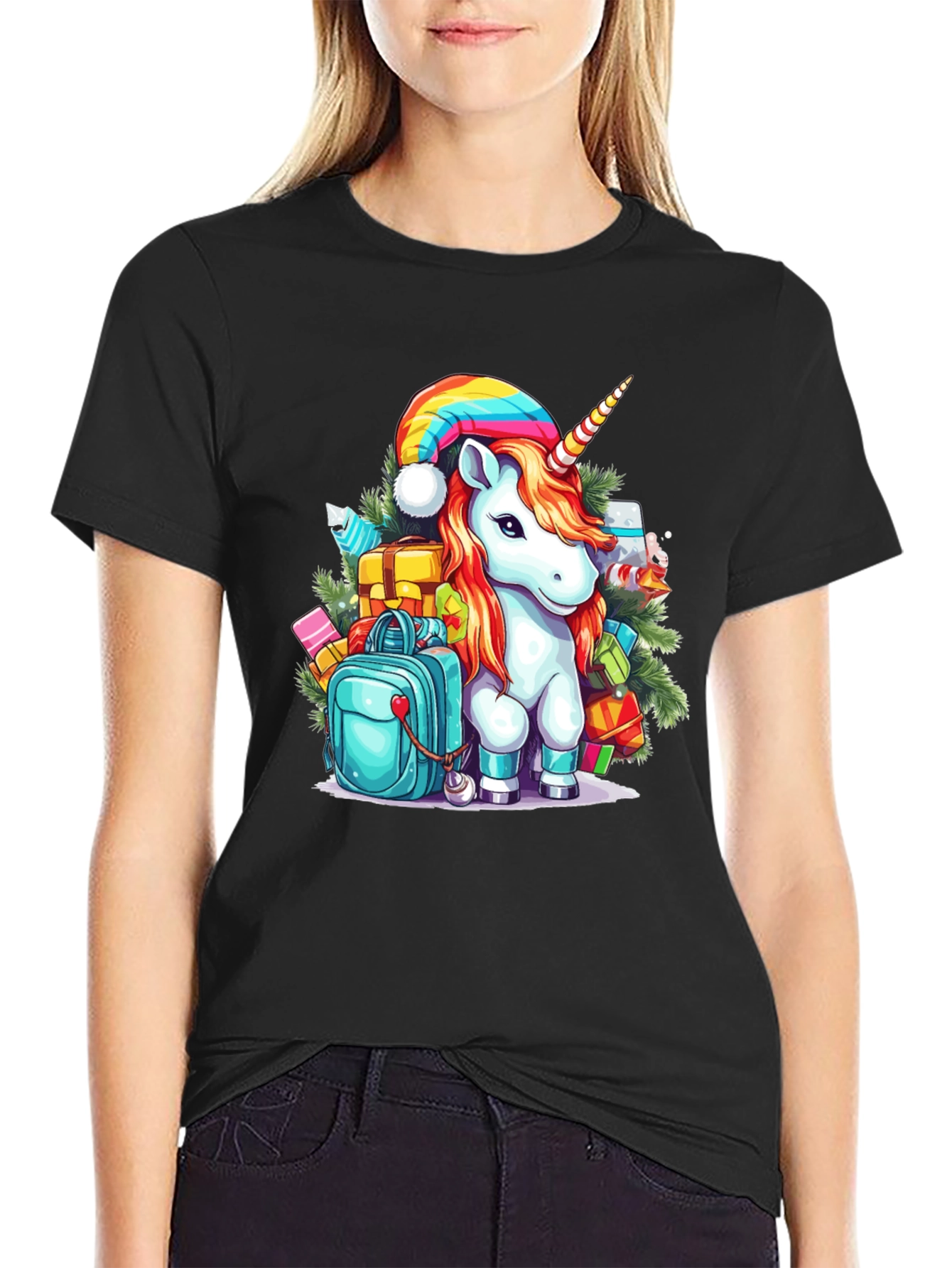 Festive Unicorn Christmas T-Shirt