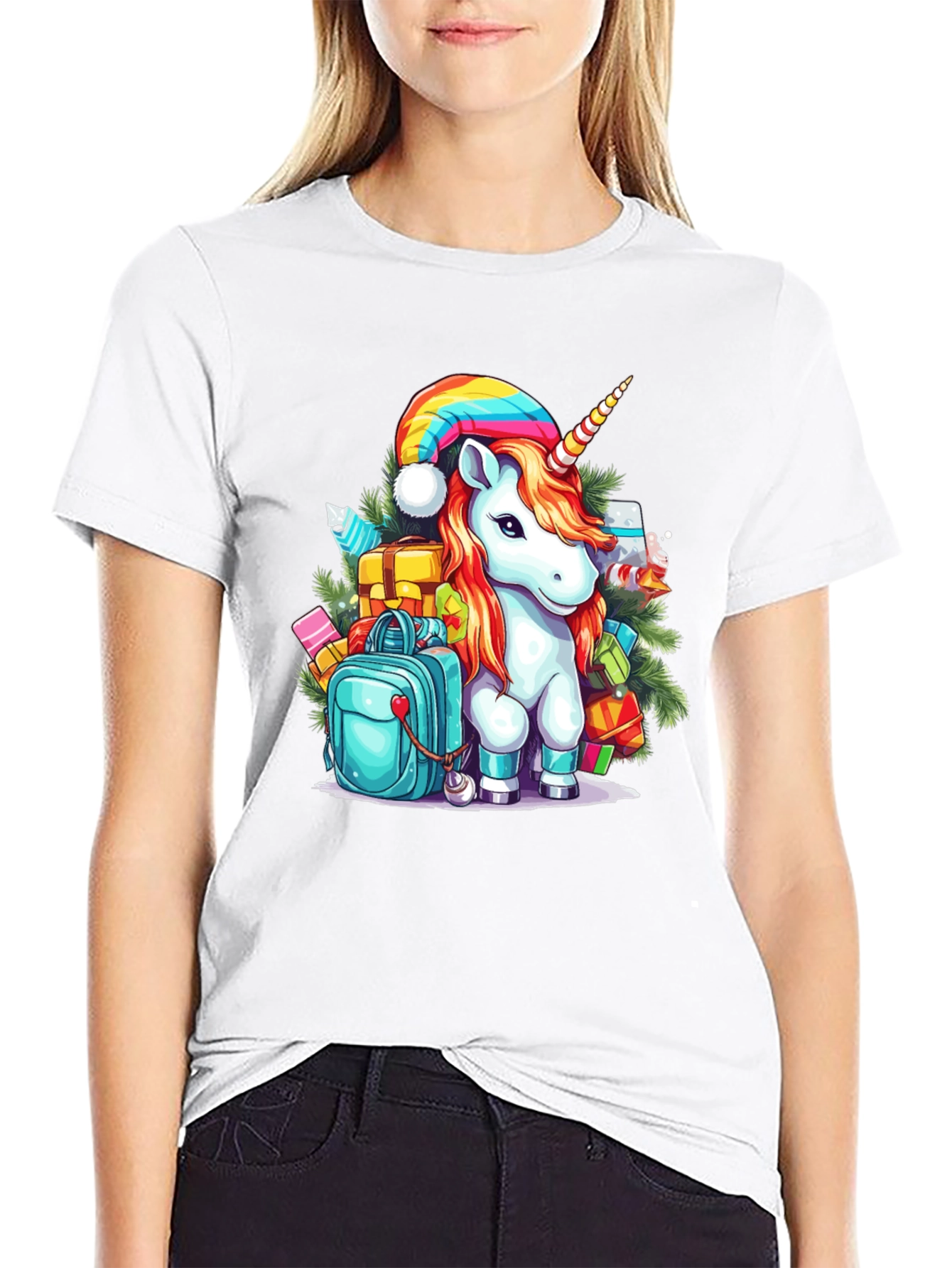 Festive Unicorn Christmas T-Shirt