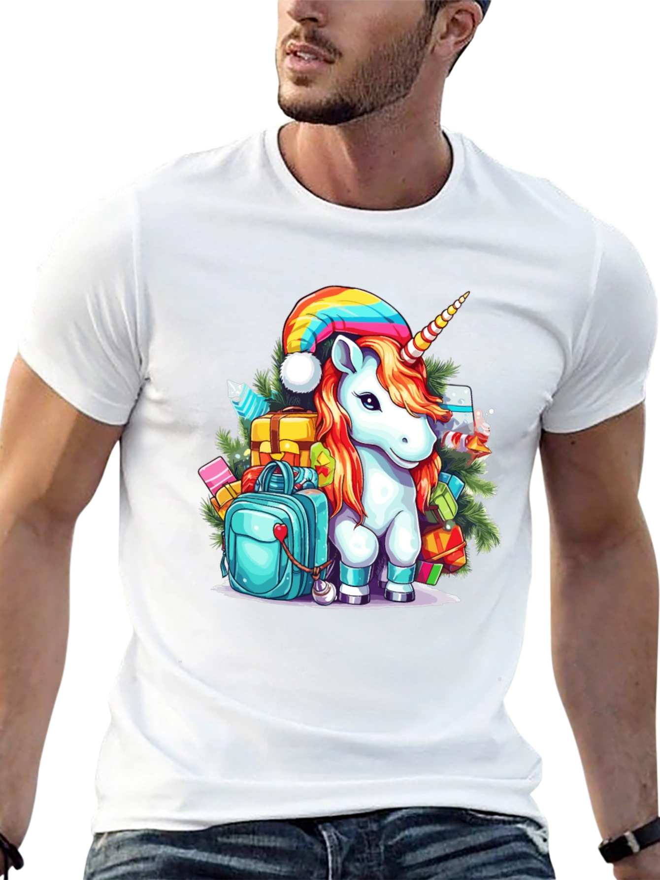 Festive Unicorn Christmas T-Shirt