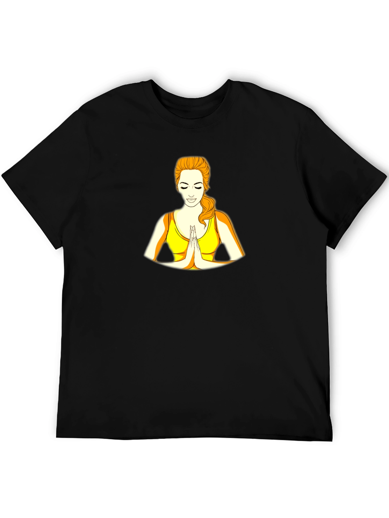 Yoga Girl Graphic Print Black T-Shirt