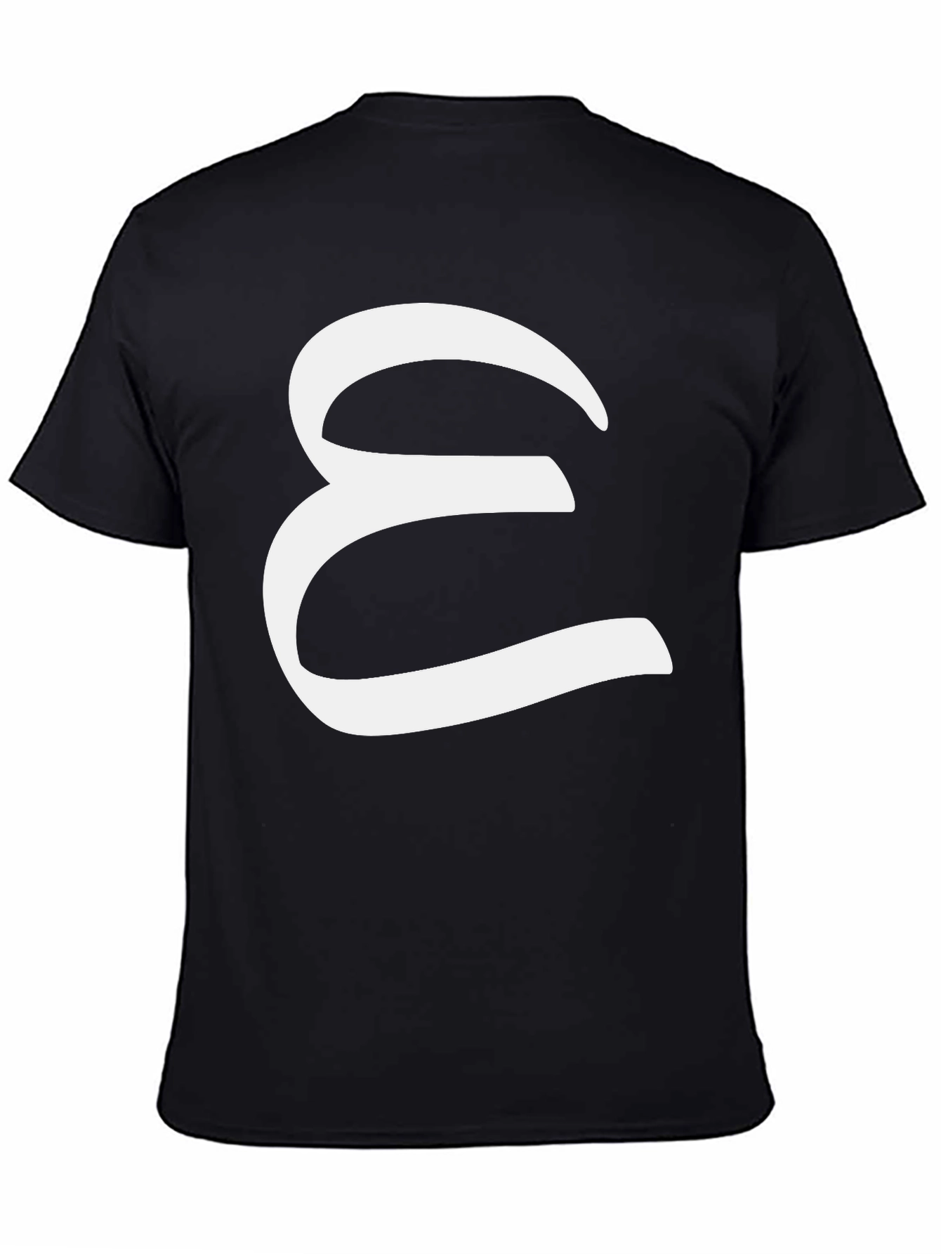 Elegant Black T-Shirt with White Letter Design