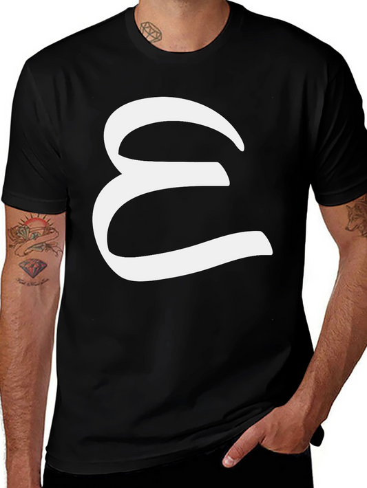 Elegant Black T-Shirt with White Letter Design