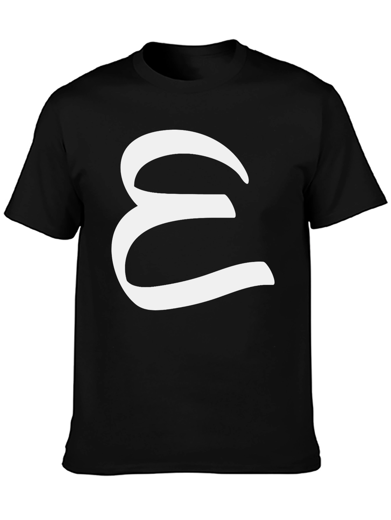 Elegant Black T-Shirt with White Letter Design