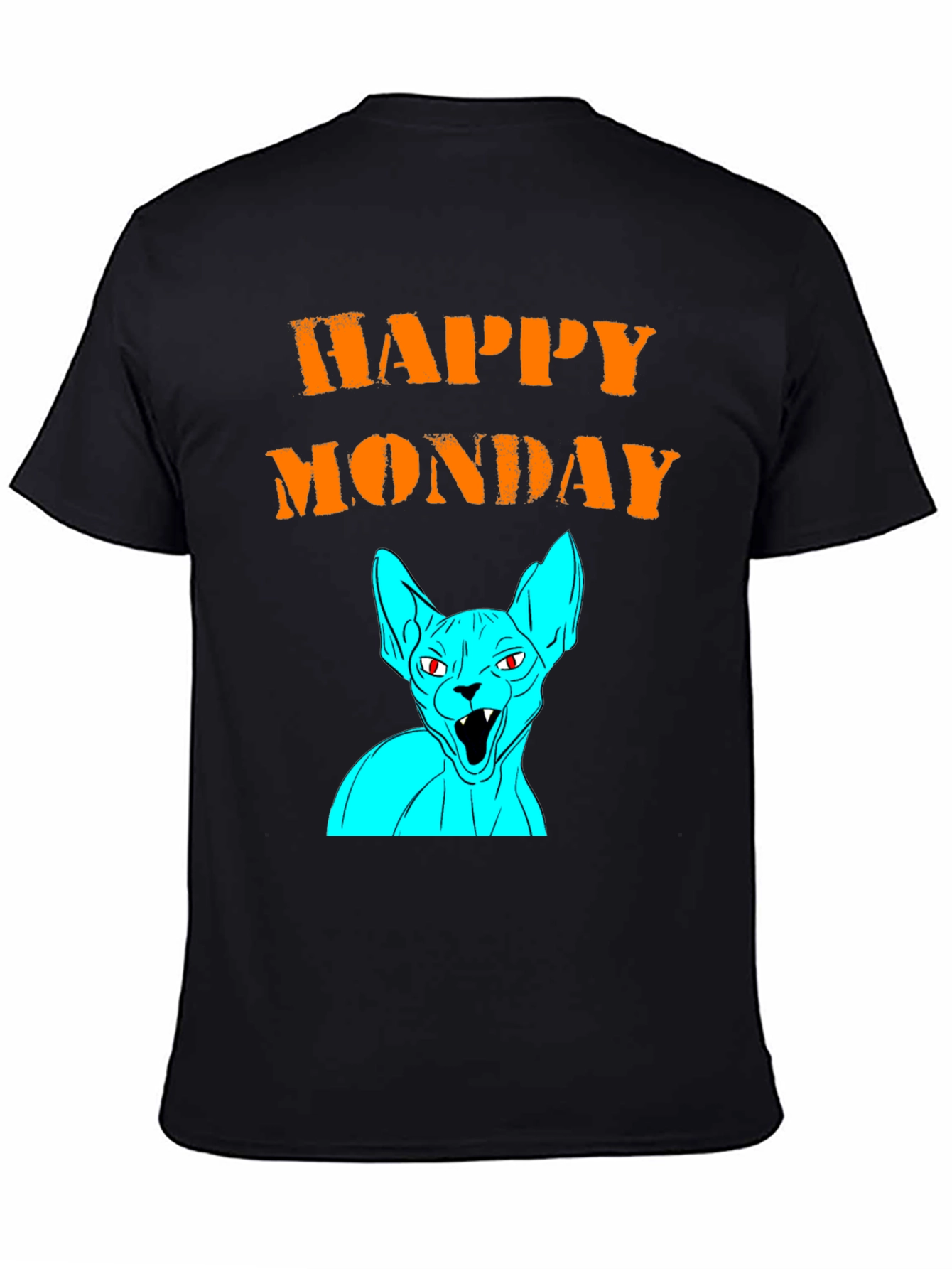 Happy Monday Graphic T-Shirt - Unique Cat Design