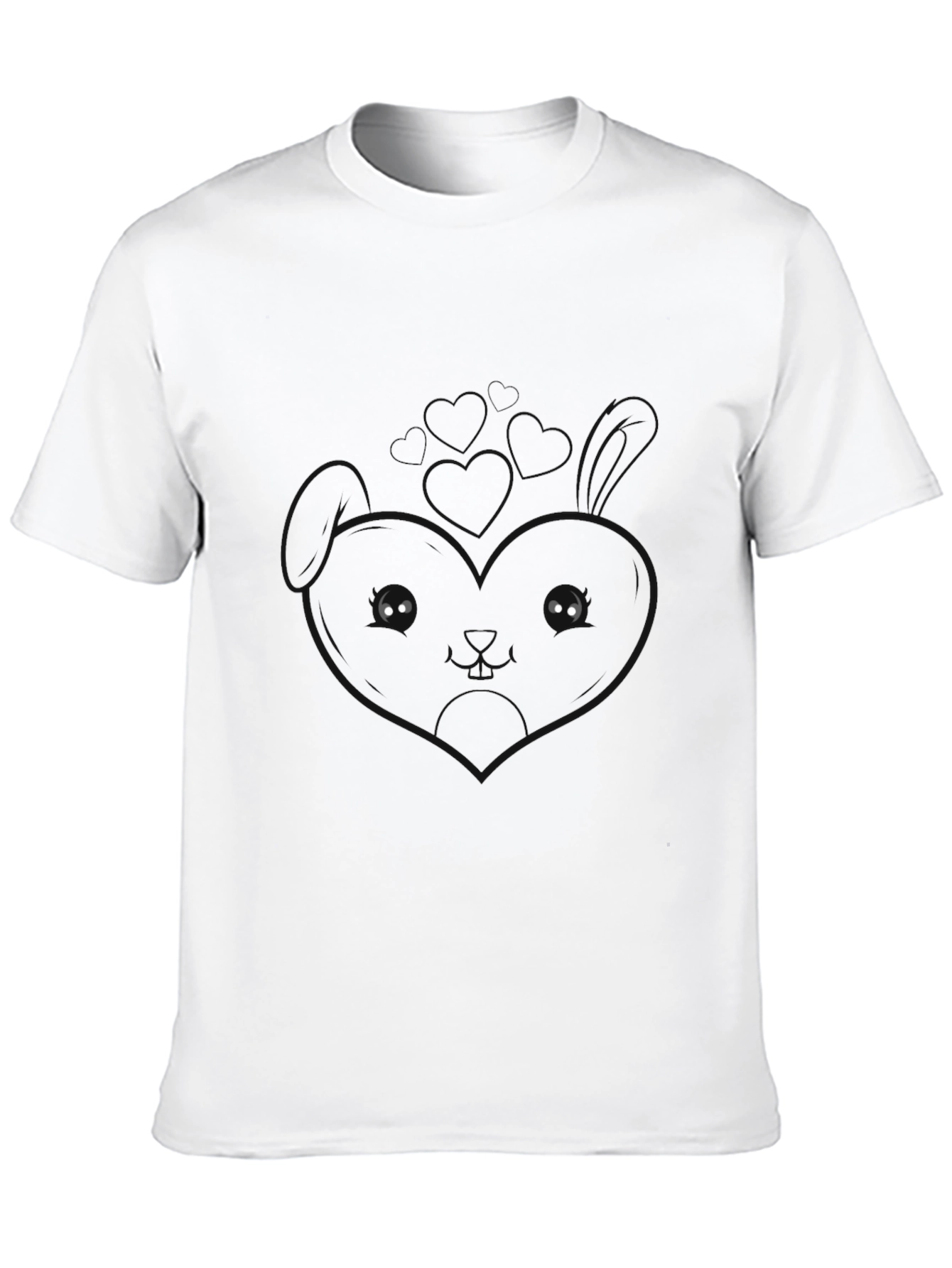 Cute Shadow Bunny Graphic Tee - Trendy Black T-Shirt