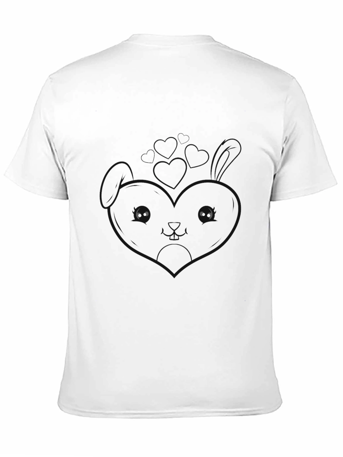 Cute Shadow Bunny Graphic Tee - Trendy Black T-Shirt