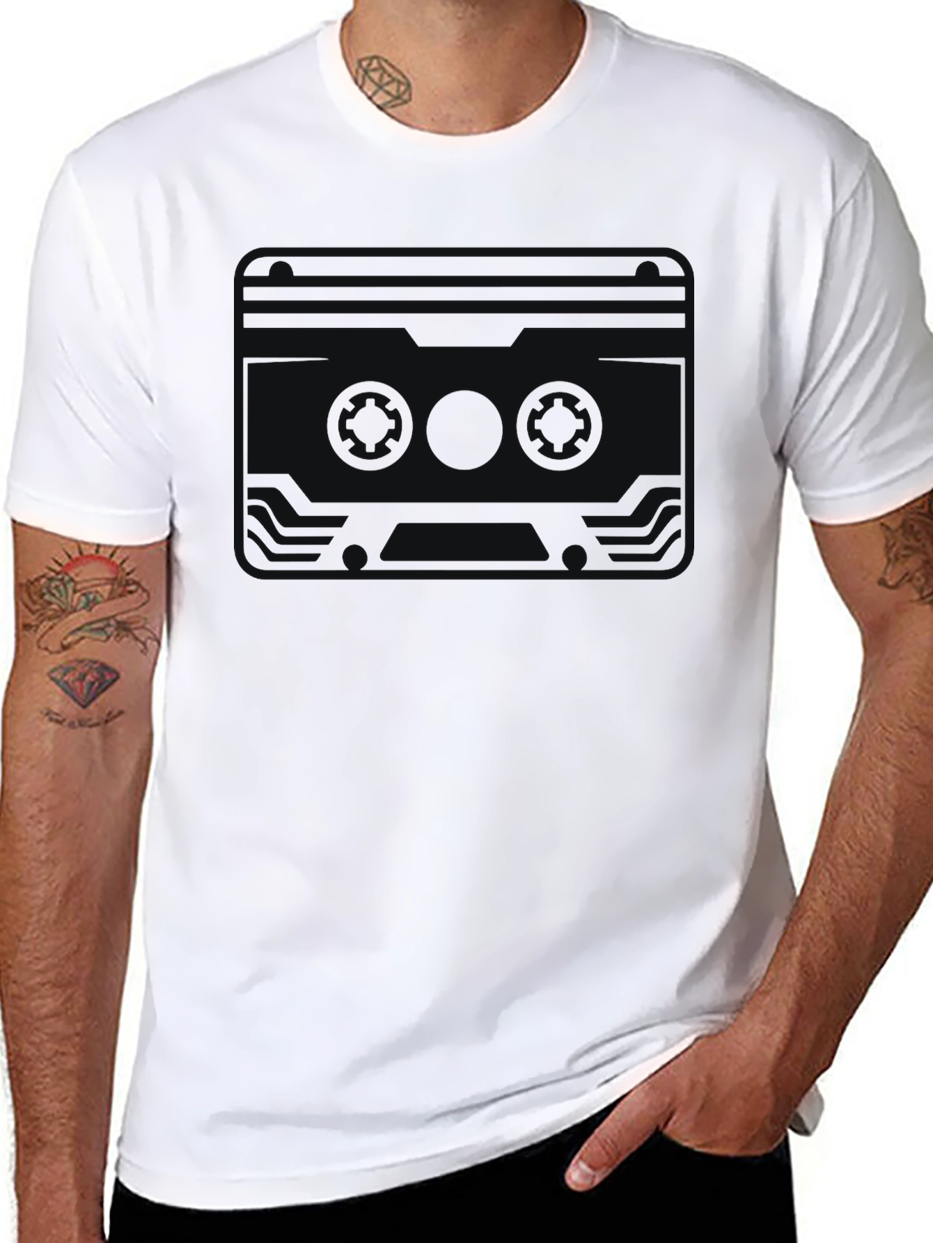 Retro Cassette Graphic T-Shirt - Classic Black Tee
