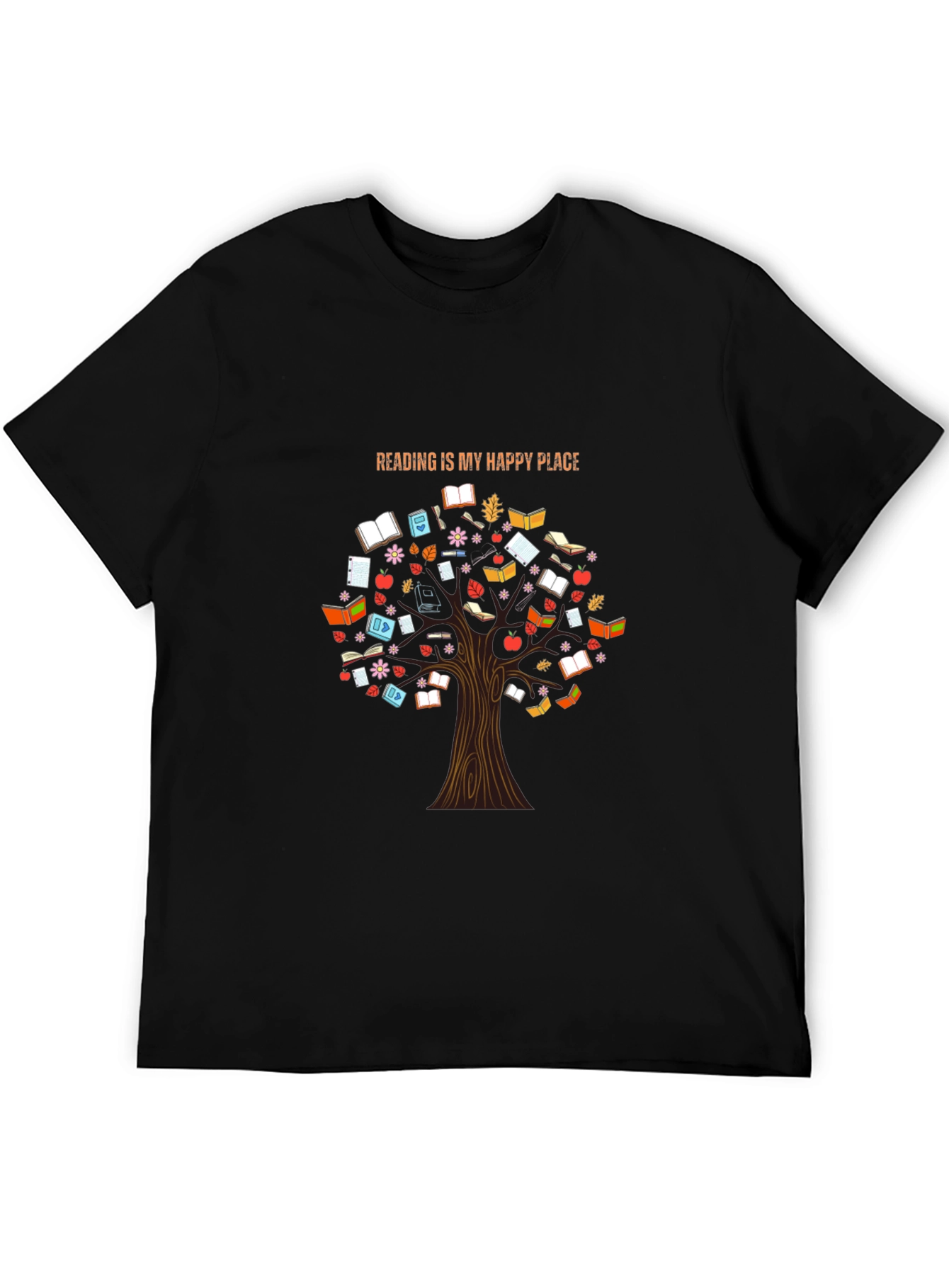 Reading is My Happy Place Tree Graphic T-Shirt