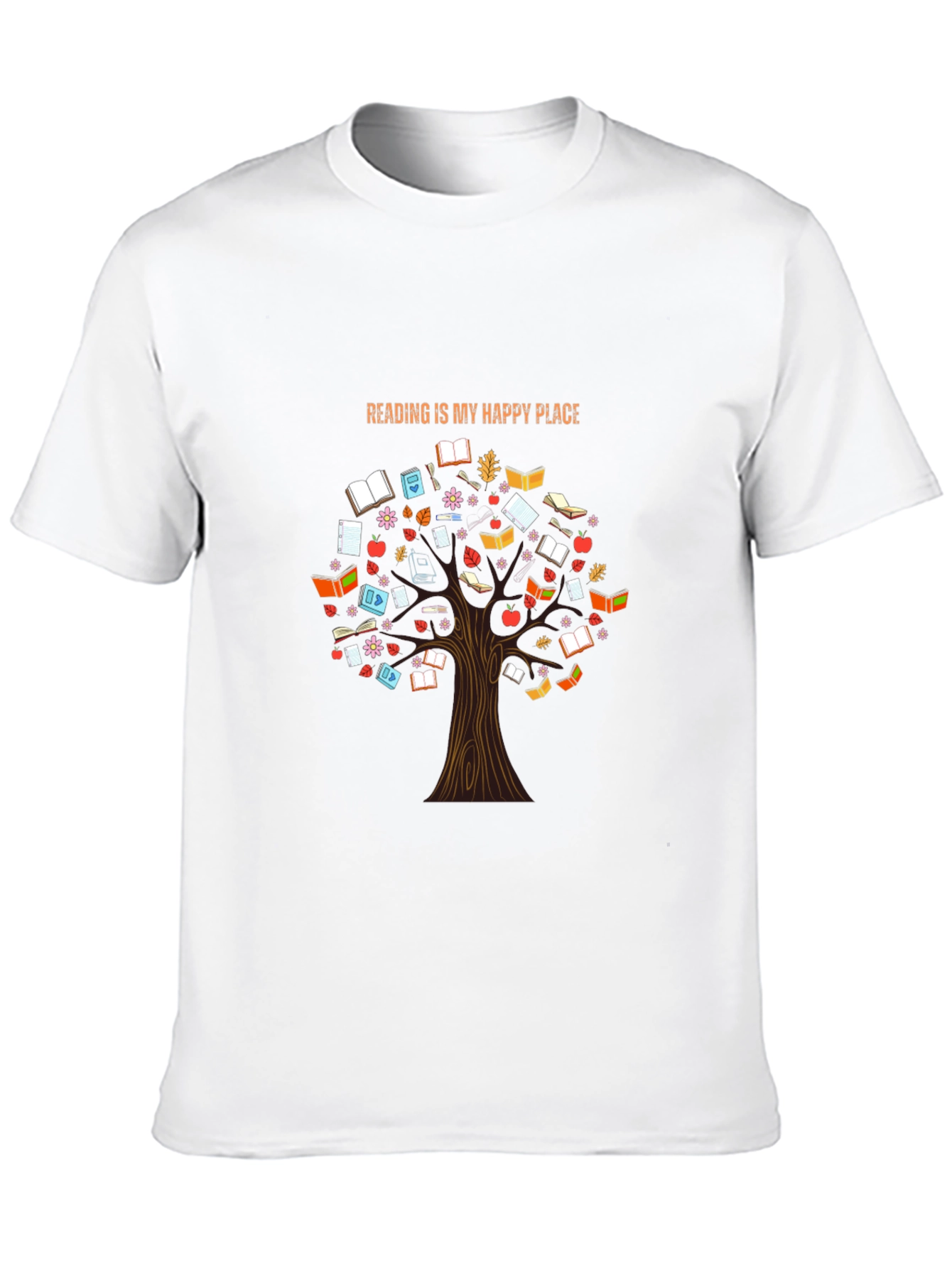Reading is My Happy Place Tree Graphic T-Shirt