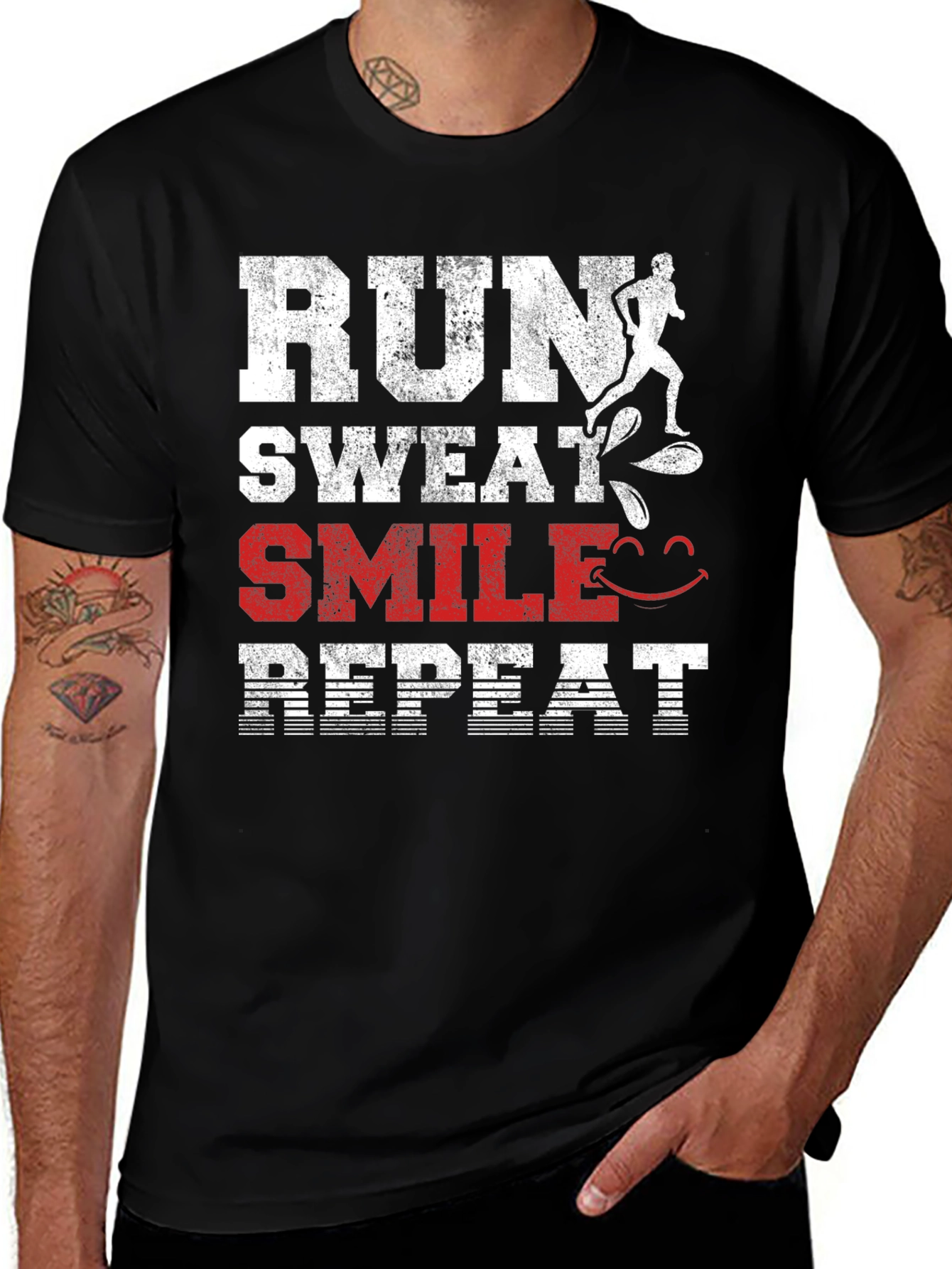 Run Sweat Smile Repeat Graphic T-Shirt