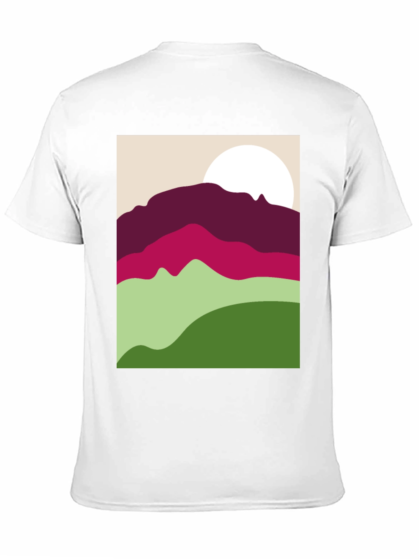 Abstract Mountain Scene Graphic Tee - Black
