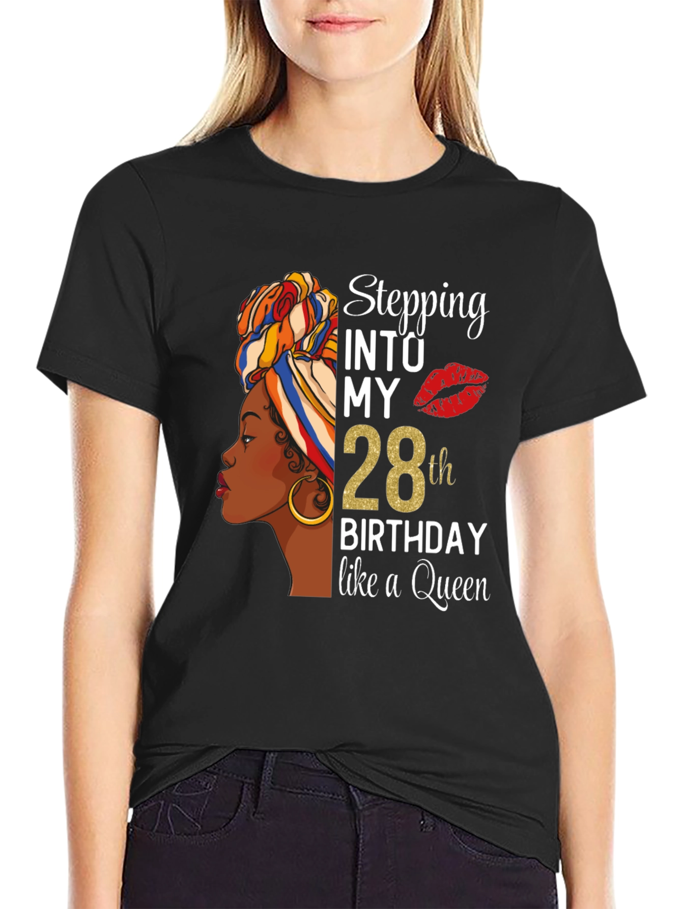 Stepping Into My 28th Birthday Queen T-Shirt