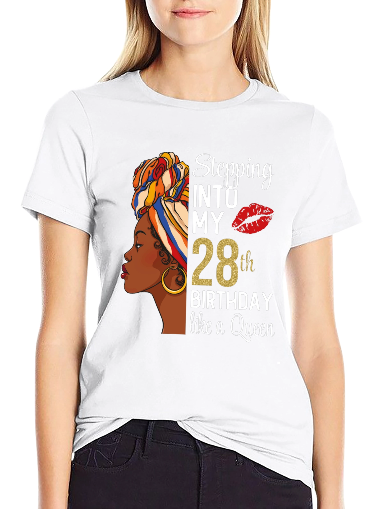 Stepping Into My 28th Birthday Queen T-Shirt